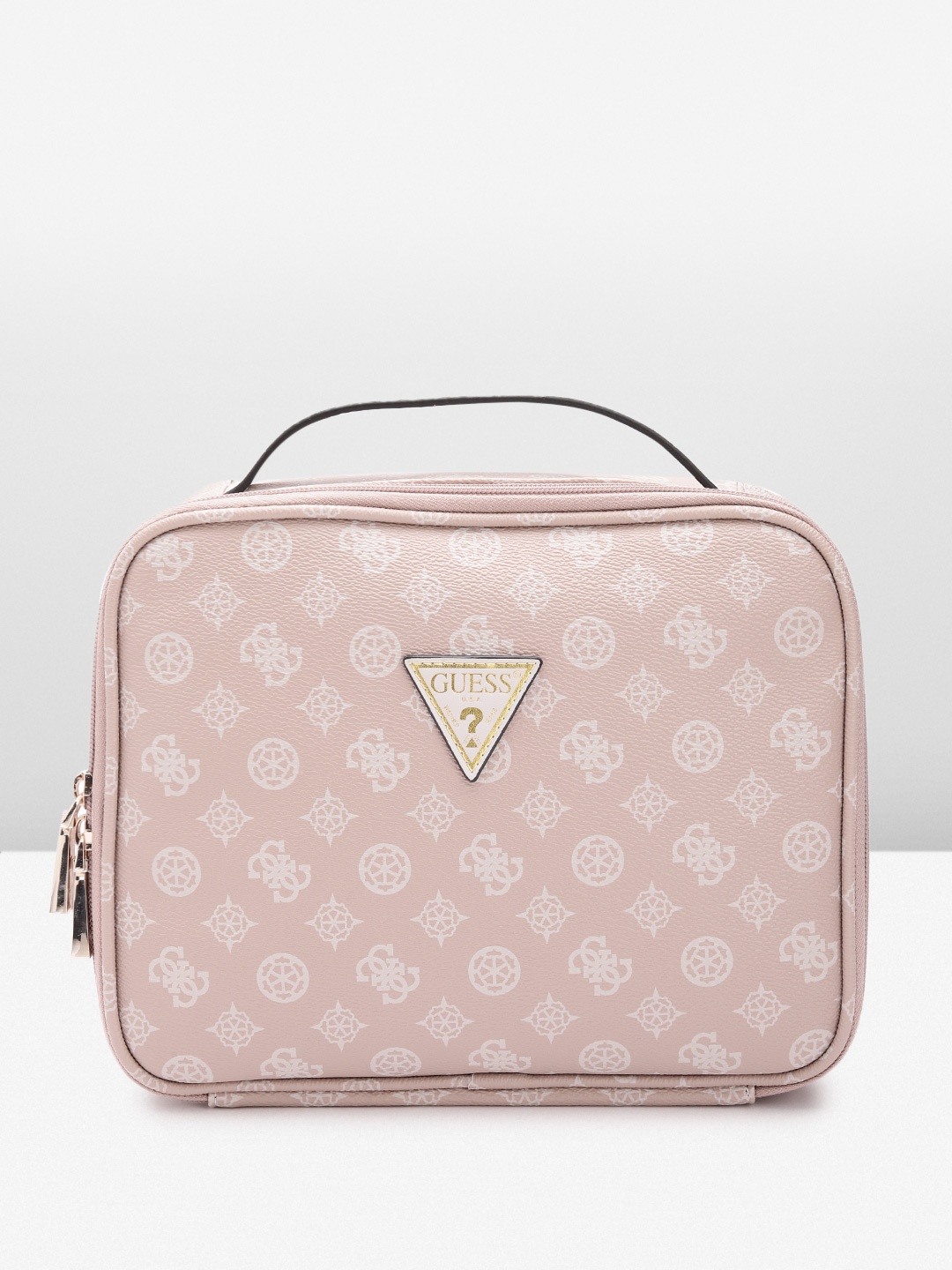 

GUESS Brand Logo Printed Vanity Bag, Pink