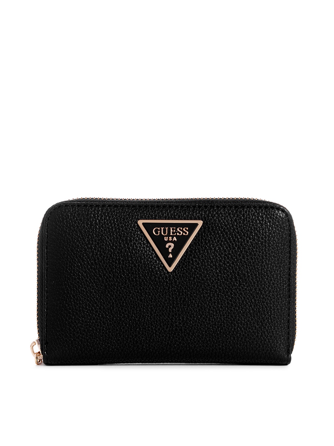 

GUESS Brand Logo Embossed Zip Around Wallet, Black