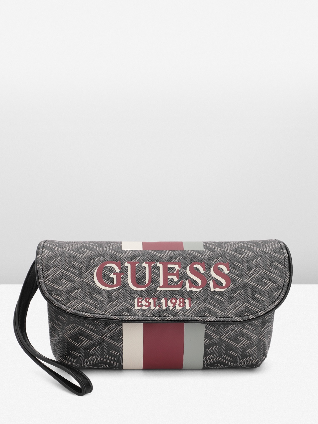 

GUESS Women Brand Logo Print Cosmetic Pouch, Black