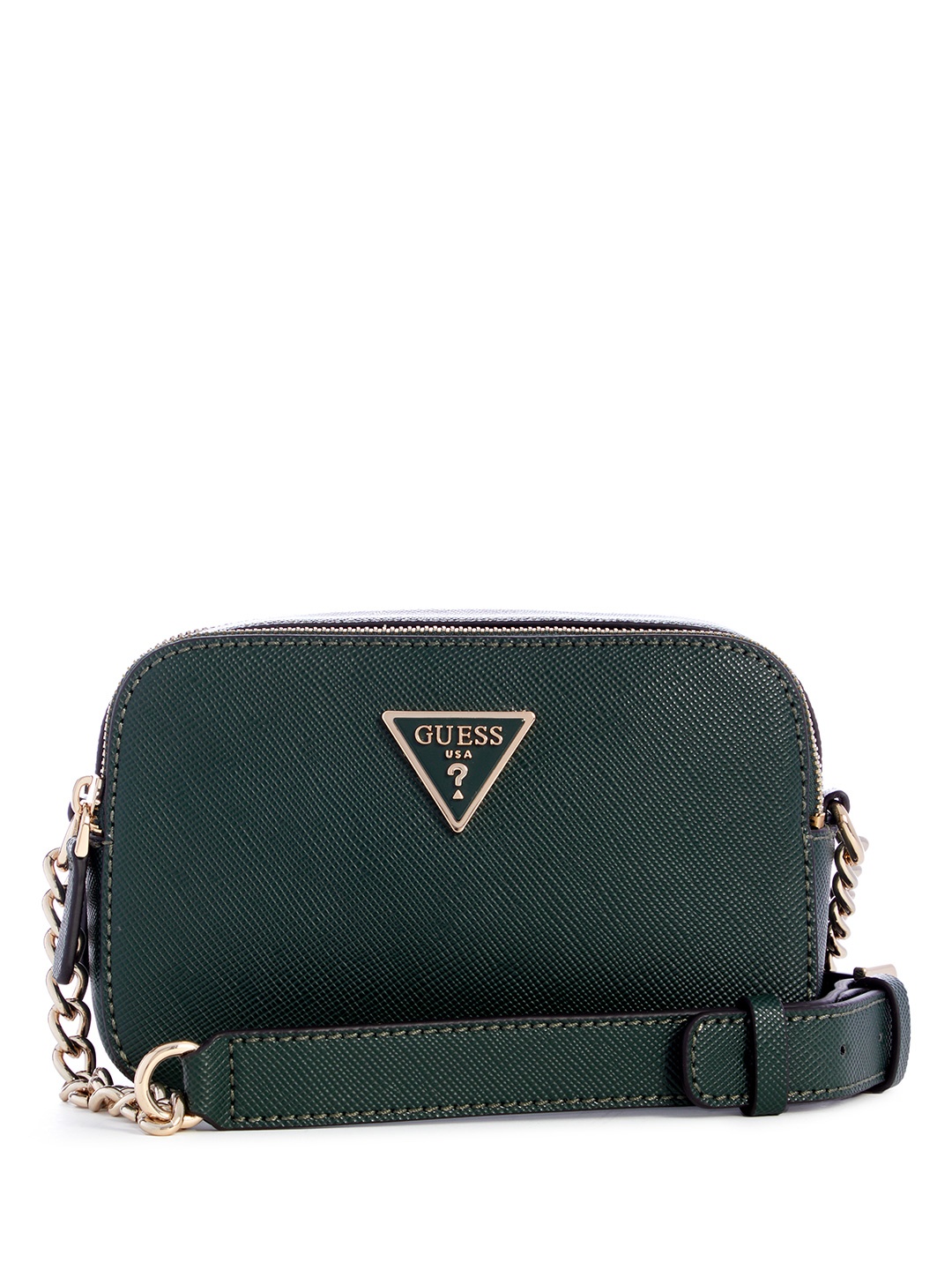 

GUESS Brand Logo Embossed Structured Sling Bag, Olive