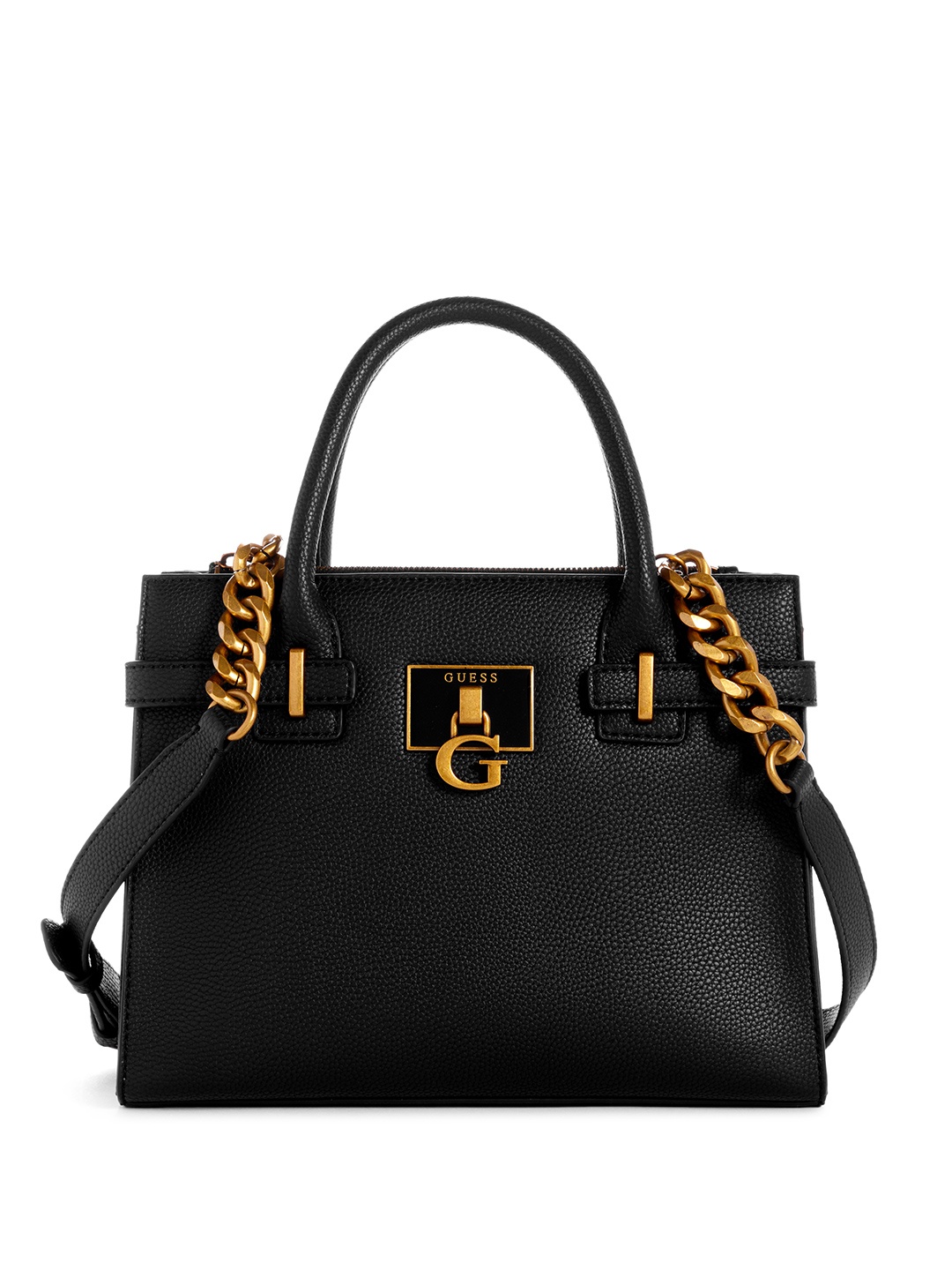 

GUESS Textured Structured Handheld Bag, Black