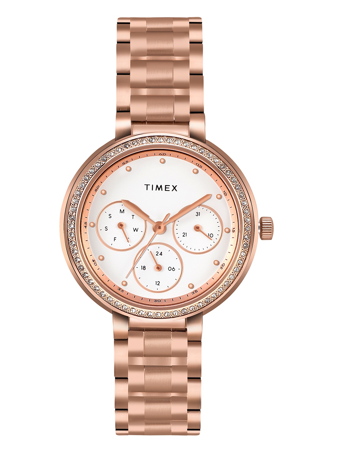 

Timex Women Water Resistance Stainless Steel Analogue Watch TW000Z303, White