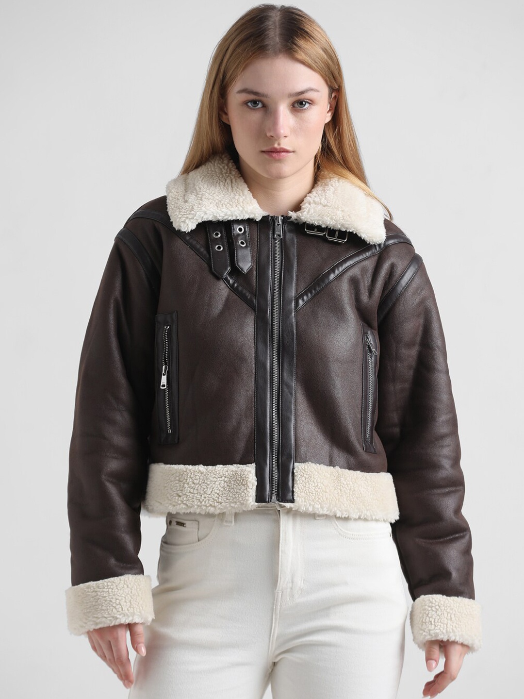 

ONLY Spread Collar Tailored Jacket, Brown