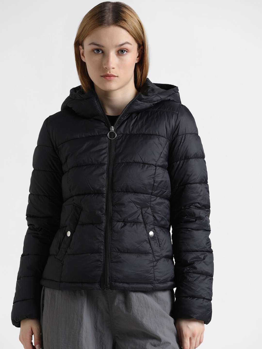 

ONLY Hooded Puffer Jacket, Black