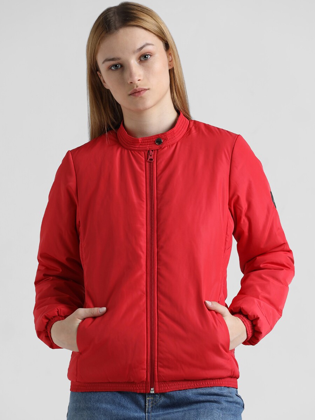 

ONLY Stand Collar Padded Jacket, Red