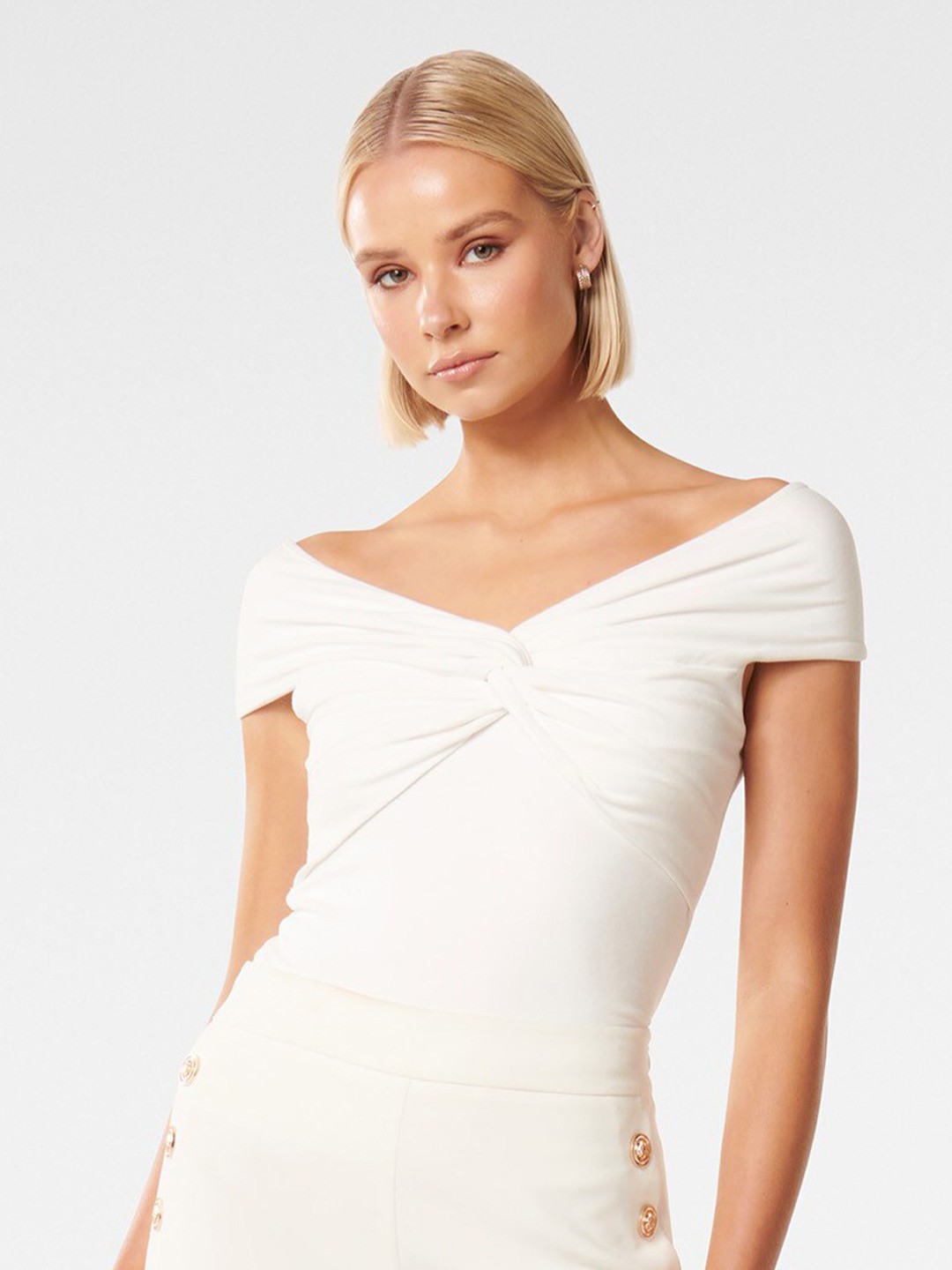 

Forever New Off-Shoulder Twisted Bardot Top, White