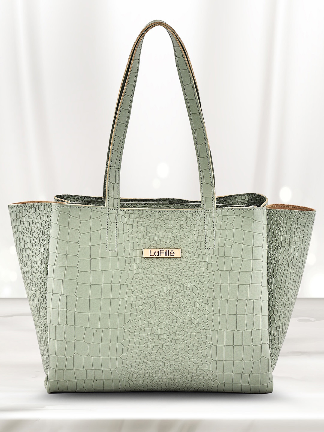 

LaFille Textured Structured Shoulder Bag, Sea green