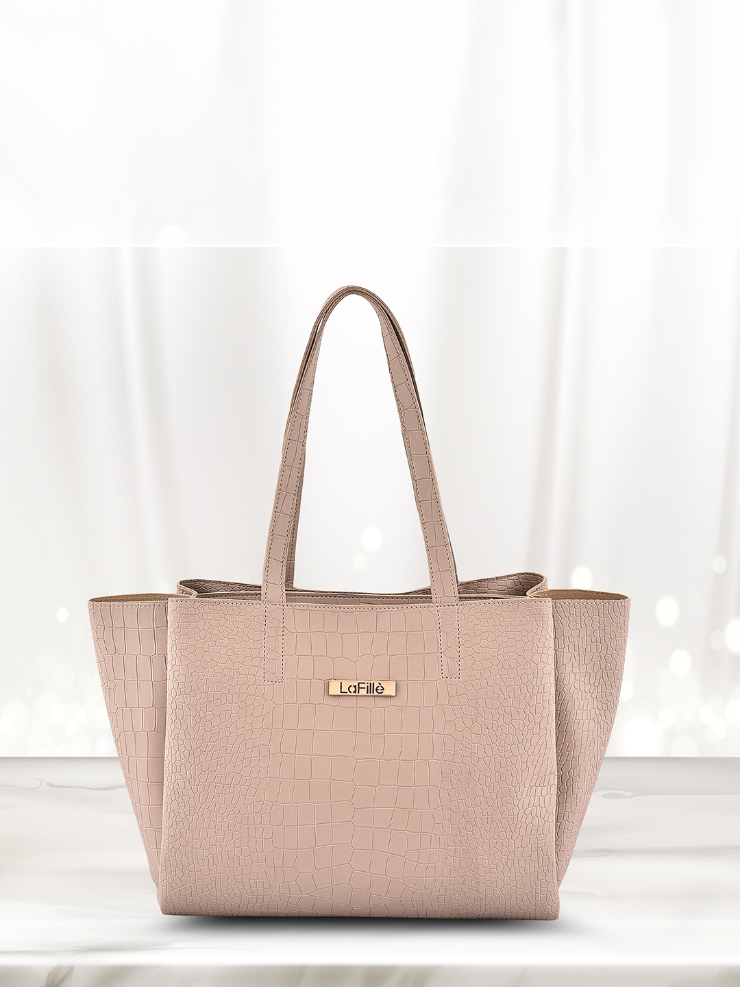 

LaFille PU Shopper Shoulder Bag, Beige