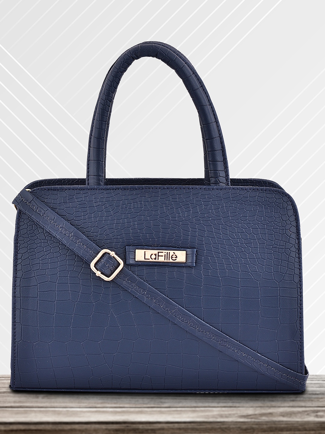 

LaFille Textured Structured Handheld Bag, Blue