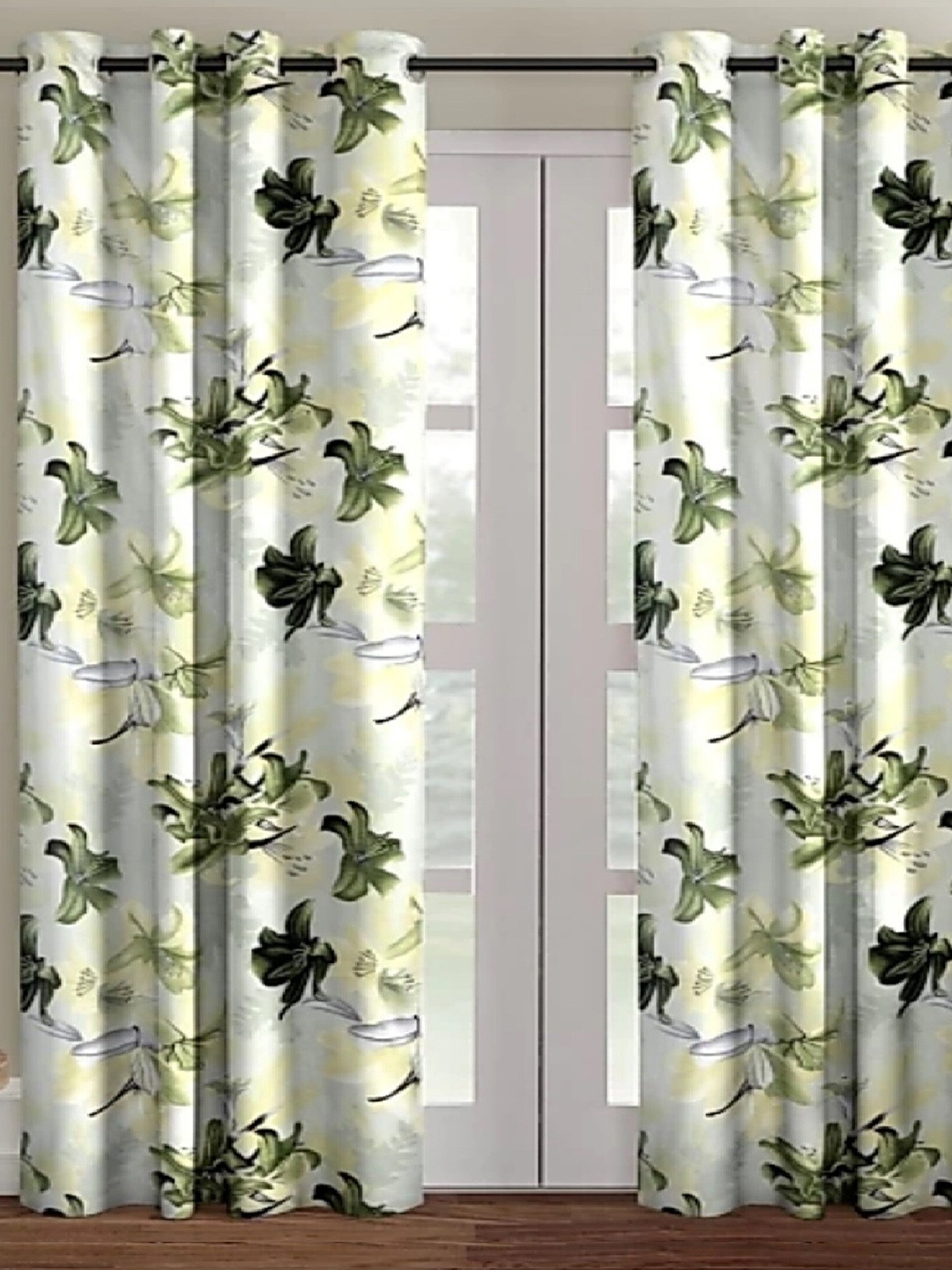 

Achintya Green & Yellow 2 Pieces Floral Window Curtains