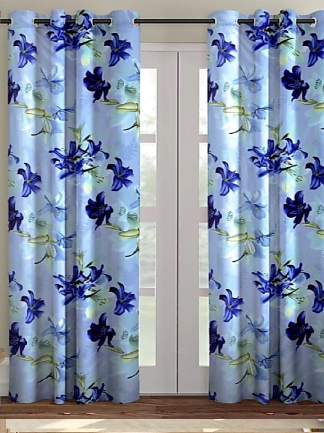 

Achintya Blue & Green 2 Pieces Floral Window Curtain