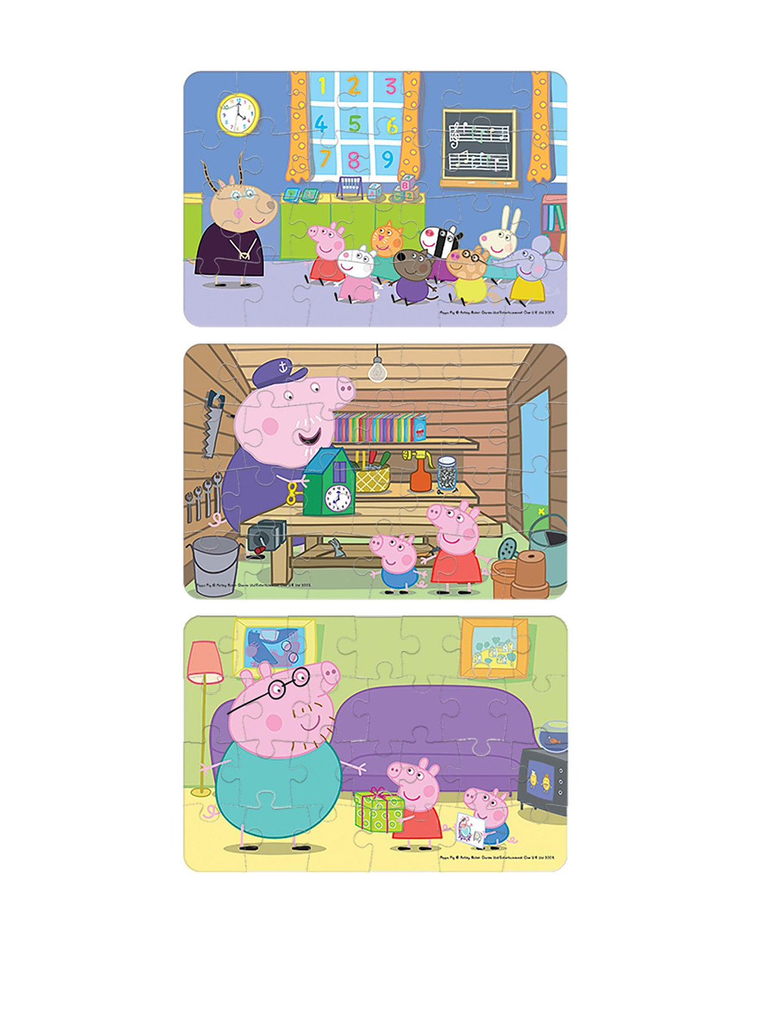 

Peppa Pig Set Of 3 Frank Peppa Pig Jigsaw Puzzle Set-26 Pcs, Pink