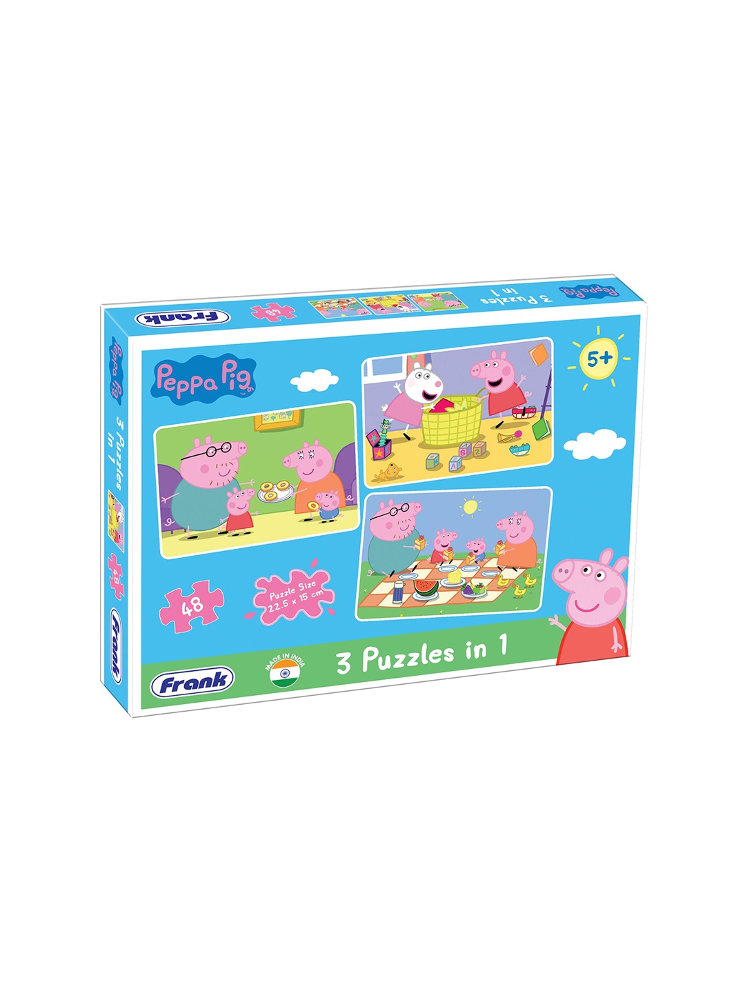 

Peppa Pig Set Of 3 Frank Jigsaw Puzzle - 48 Pieces, Yellow