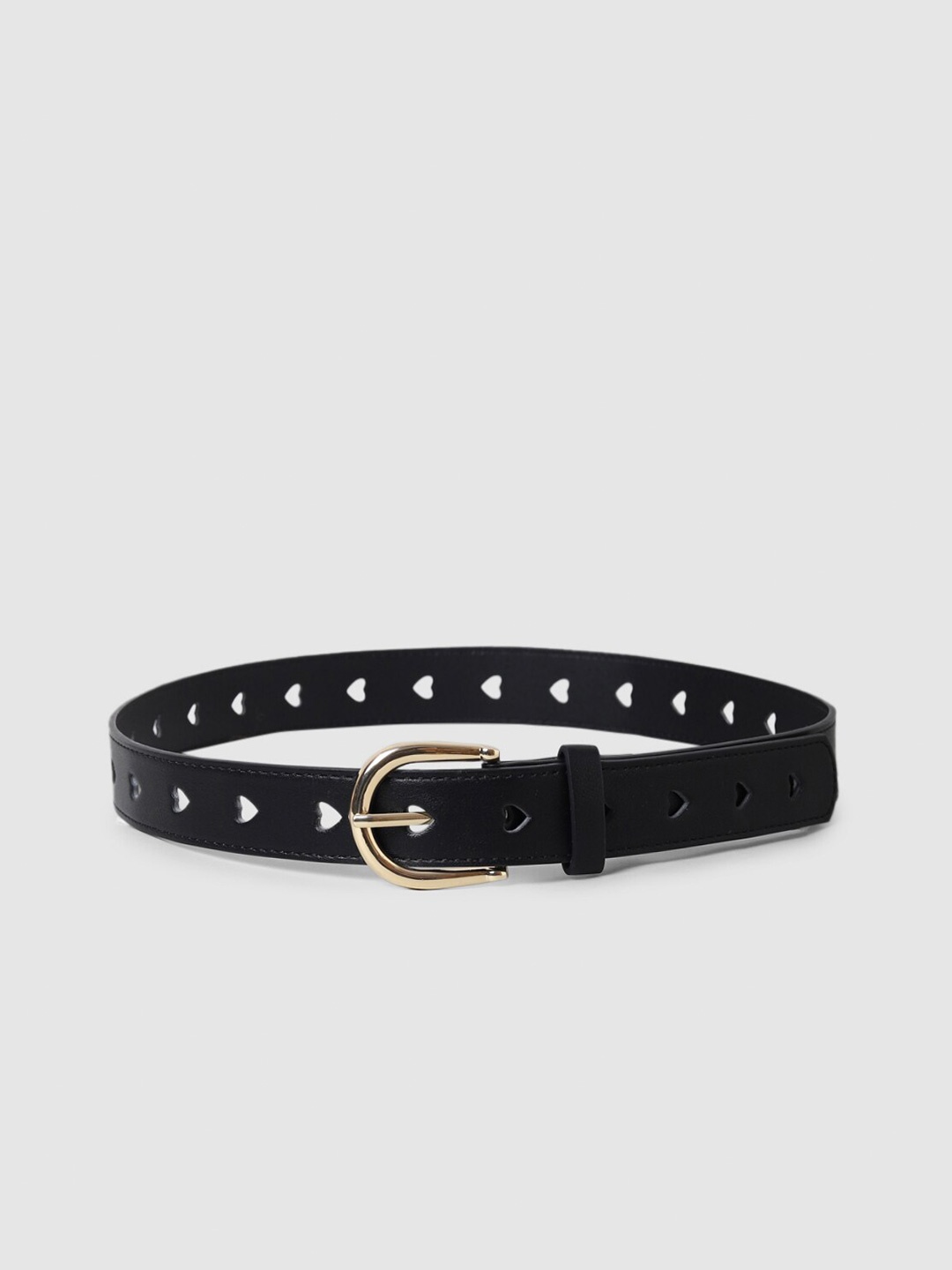 

ONLY Women Onlheart Textured PU Belt, Black