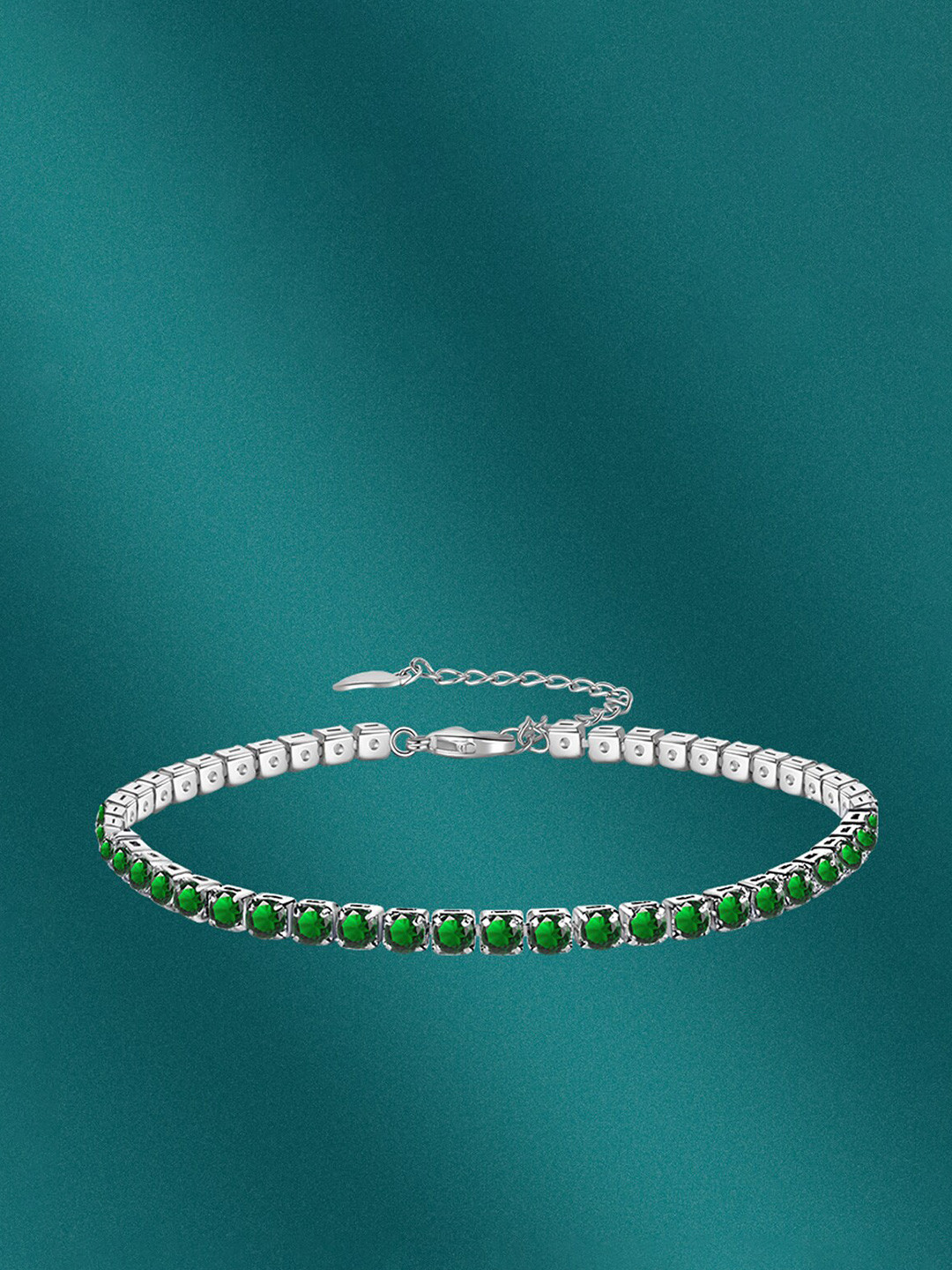 

Designs & You Silver-Plated Cubic Zirconia-Studded Wraparound Bracelet