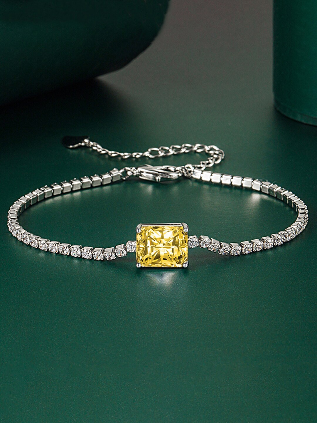 

Designs & You Silver-Plated Cubic Zirconia-Studded Wraparound Bracelet