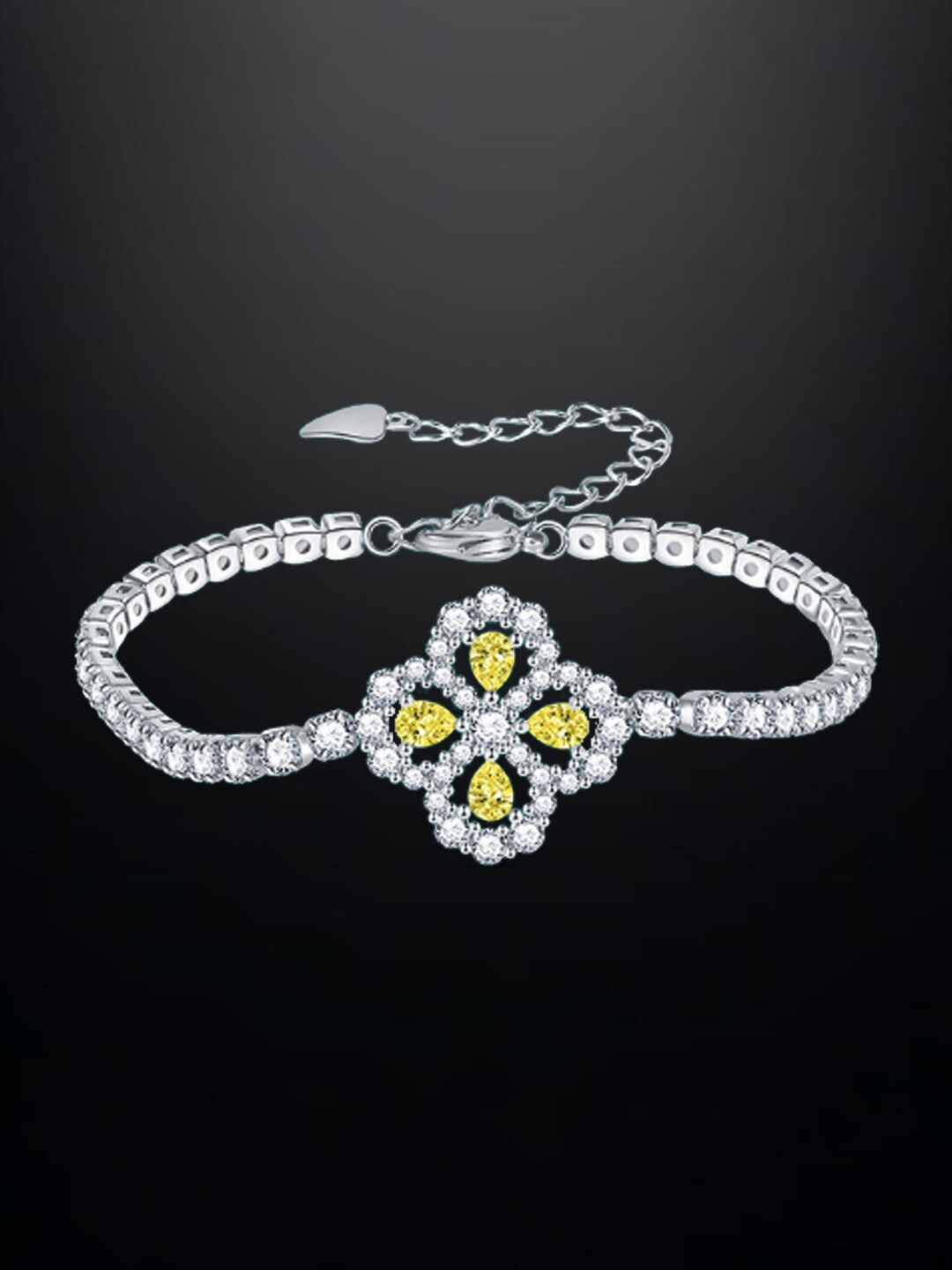 

Designs & You Silver-Plated Cubic Zirconia-Studded Wraparound Bracelet