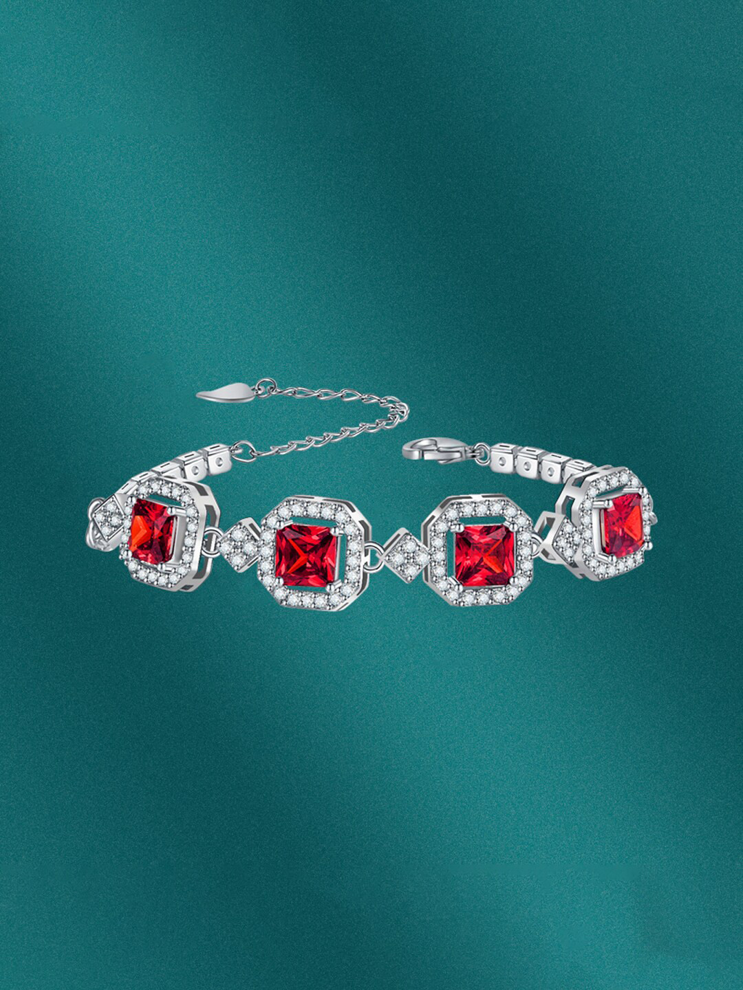 

Designs & You Silver-Plated Cubic Zirconia-Studded Wraparound Bracelet