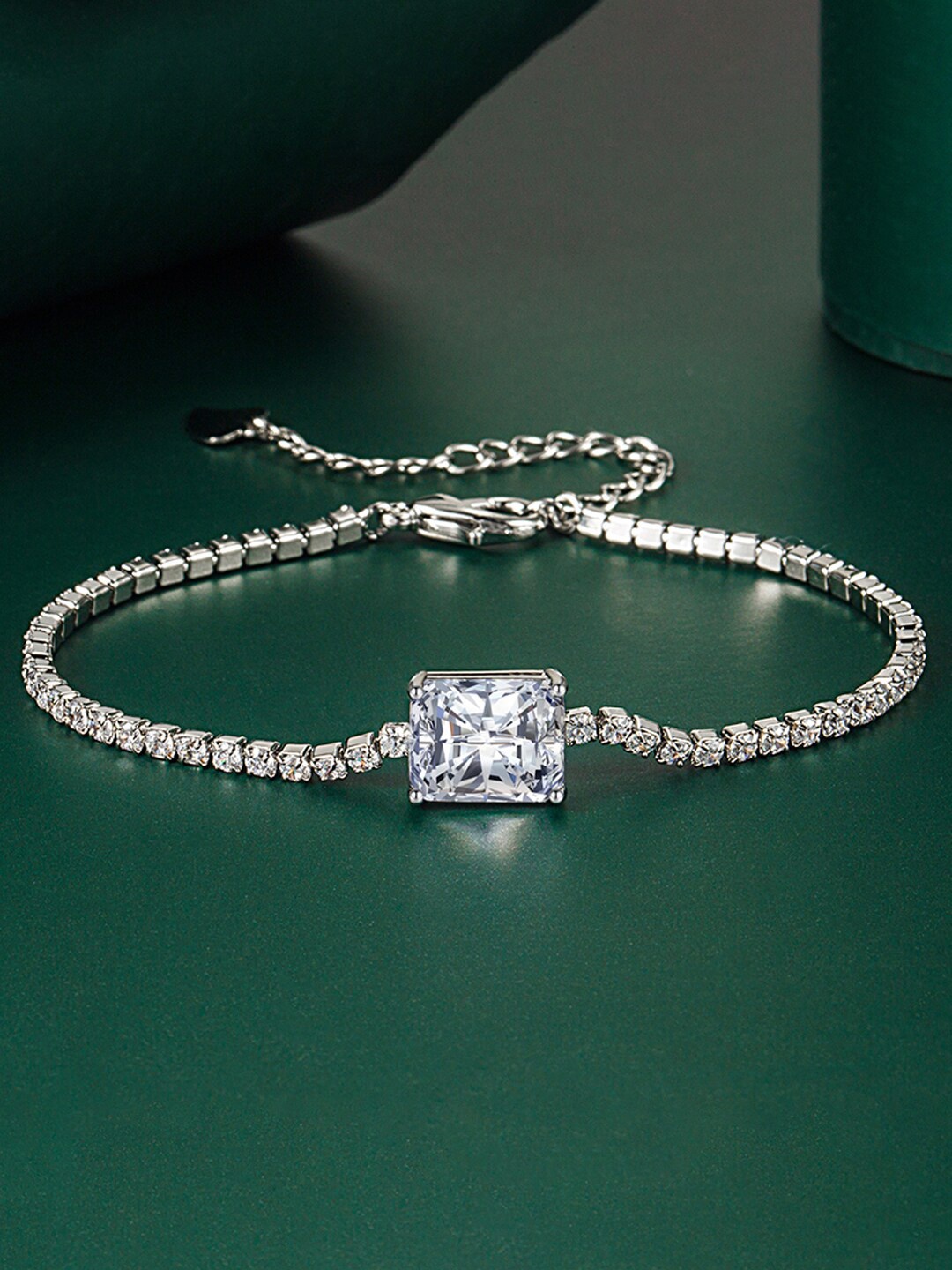 

Designs & You Silver-Plated Cubic Zirconia-Studded Wraparound Bracelet