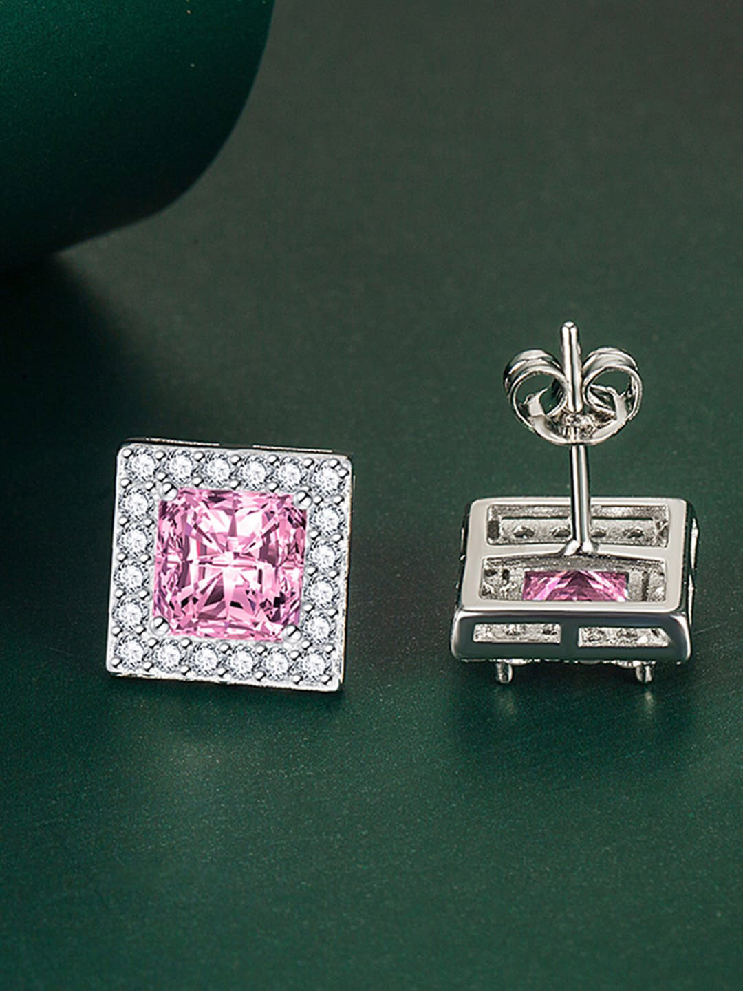 

Designs & You Silver-Plated Square Studs Earrings