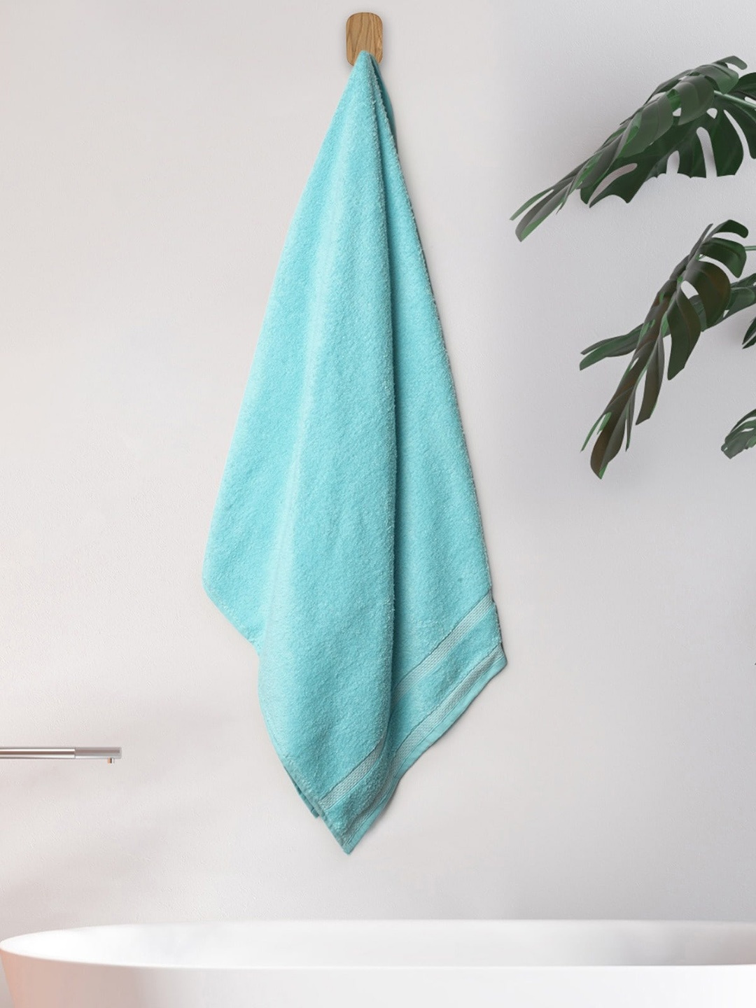 

HOMETALES Blue 360 GSM Pure Cotton Bath Towel