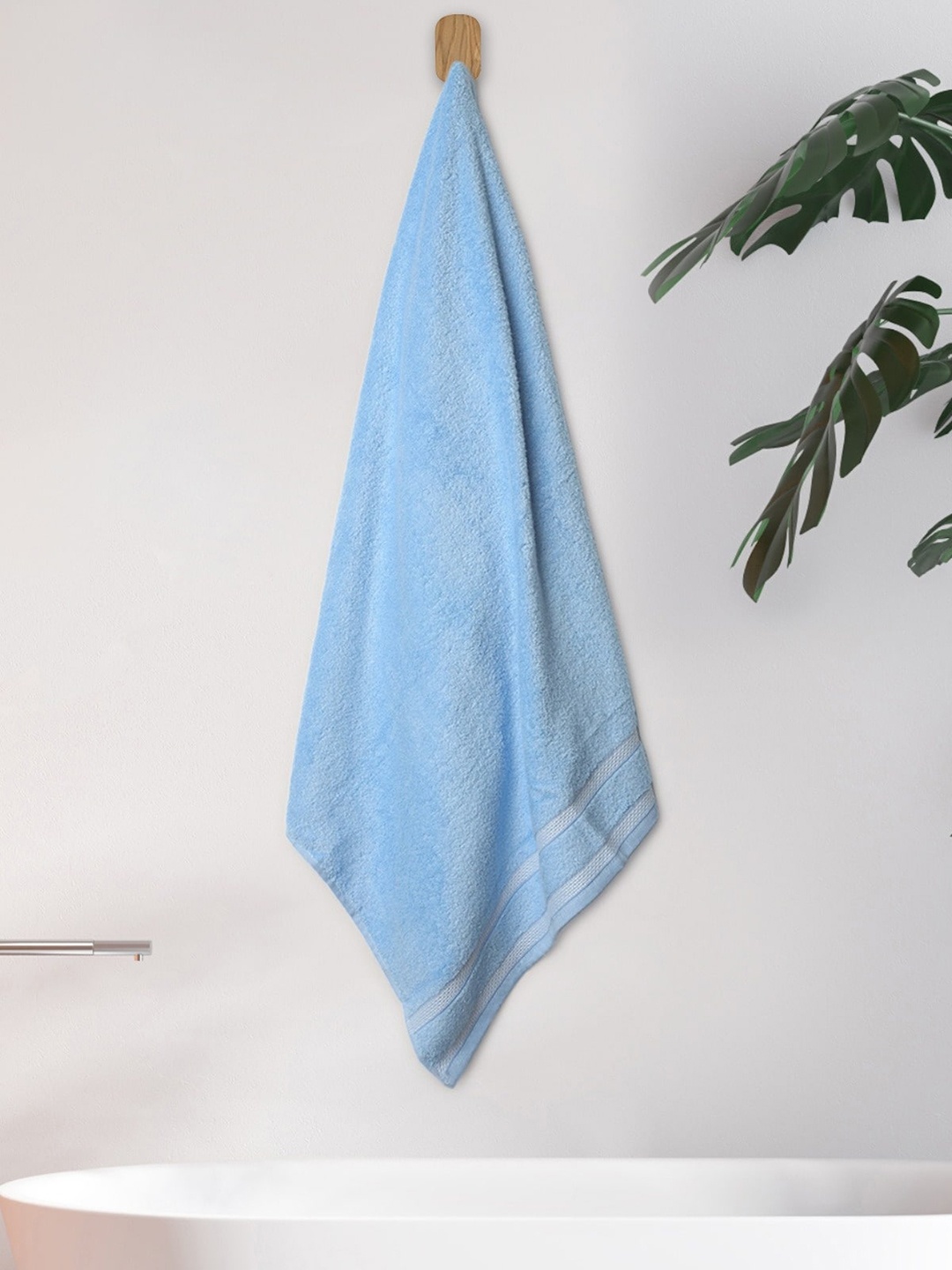 

HOMETALES Blue 360 GSM Pure Cotton Bath Towel