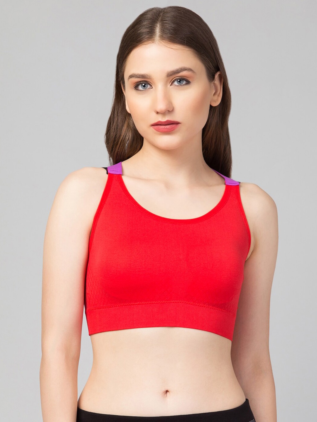 

Apraa & Parma Full Coverage Non-Wired Workout Sports Bra With Organic, Red