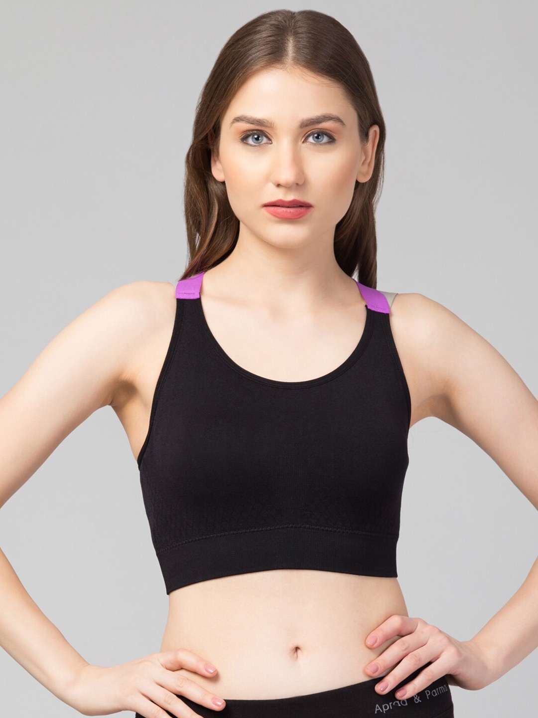 

Apraa & Parma Full Coverage Non-Wired Workout Sports Bra With Organic, Black