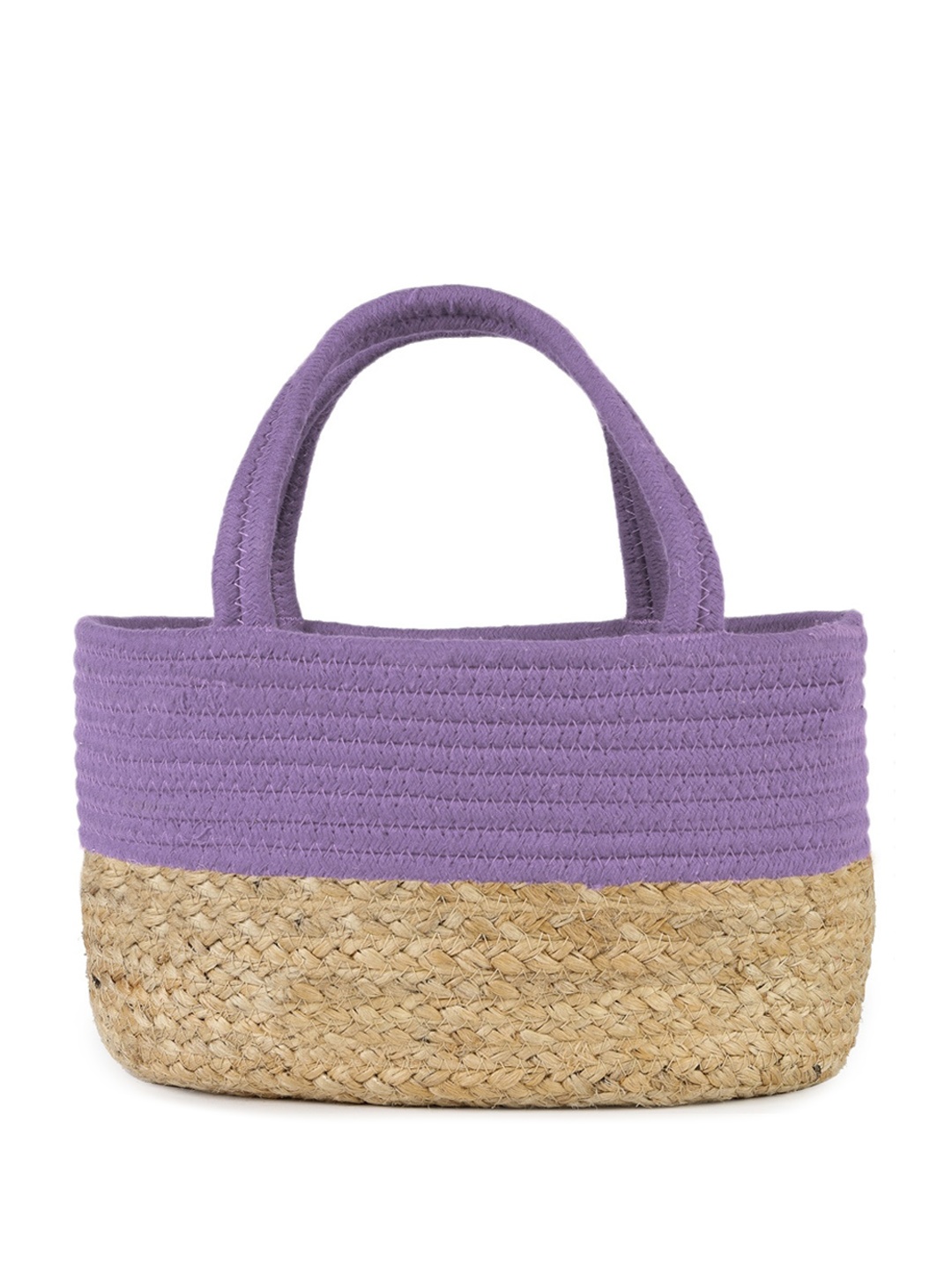 

FABINALIV Braided Shopper Cotton Handheld Bag, Purple