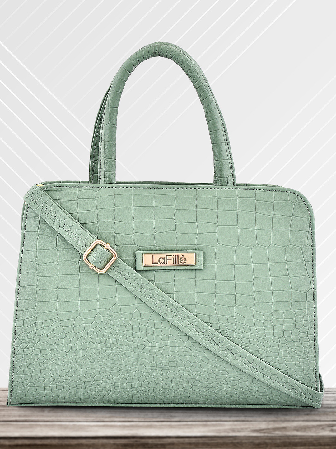 

LaFille Textured Structured Handheld Bag, Green