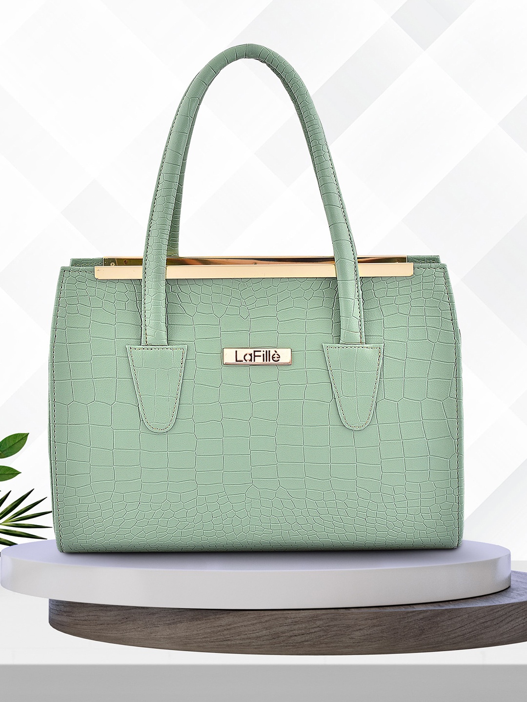 

LaFille PU Structured Handheld Bag, Green
