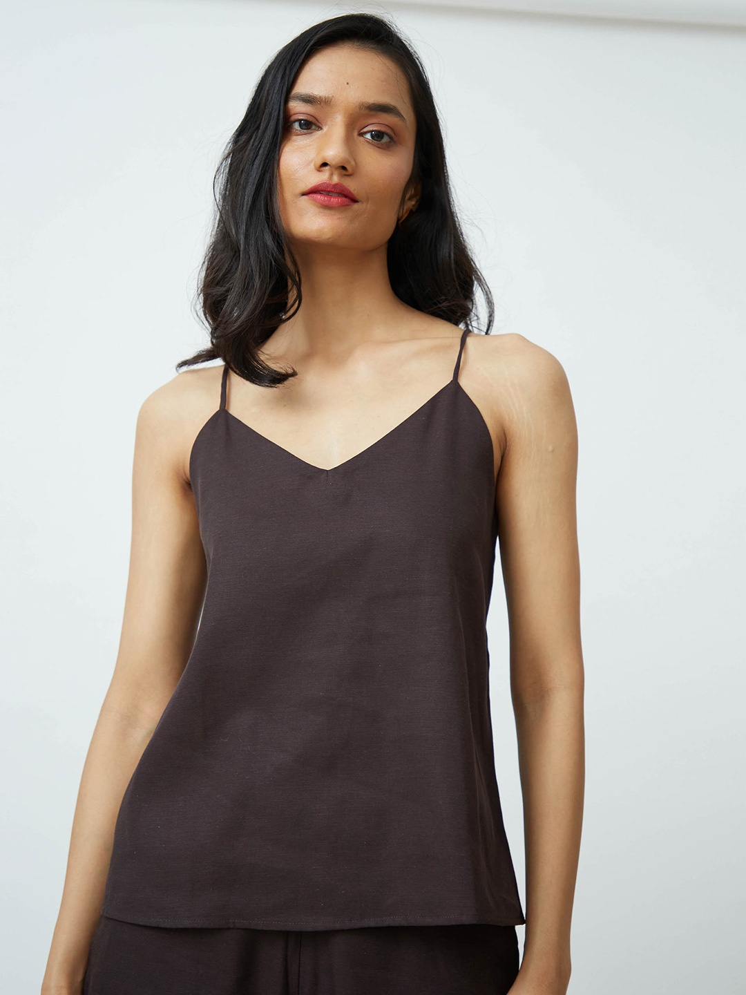 

Saltpetre Shoulder Straps Top, Brown