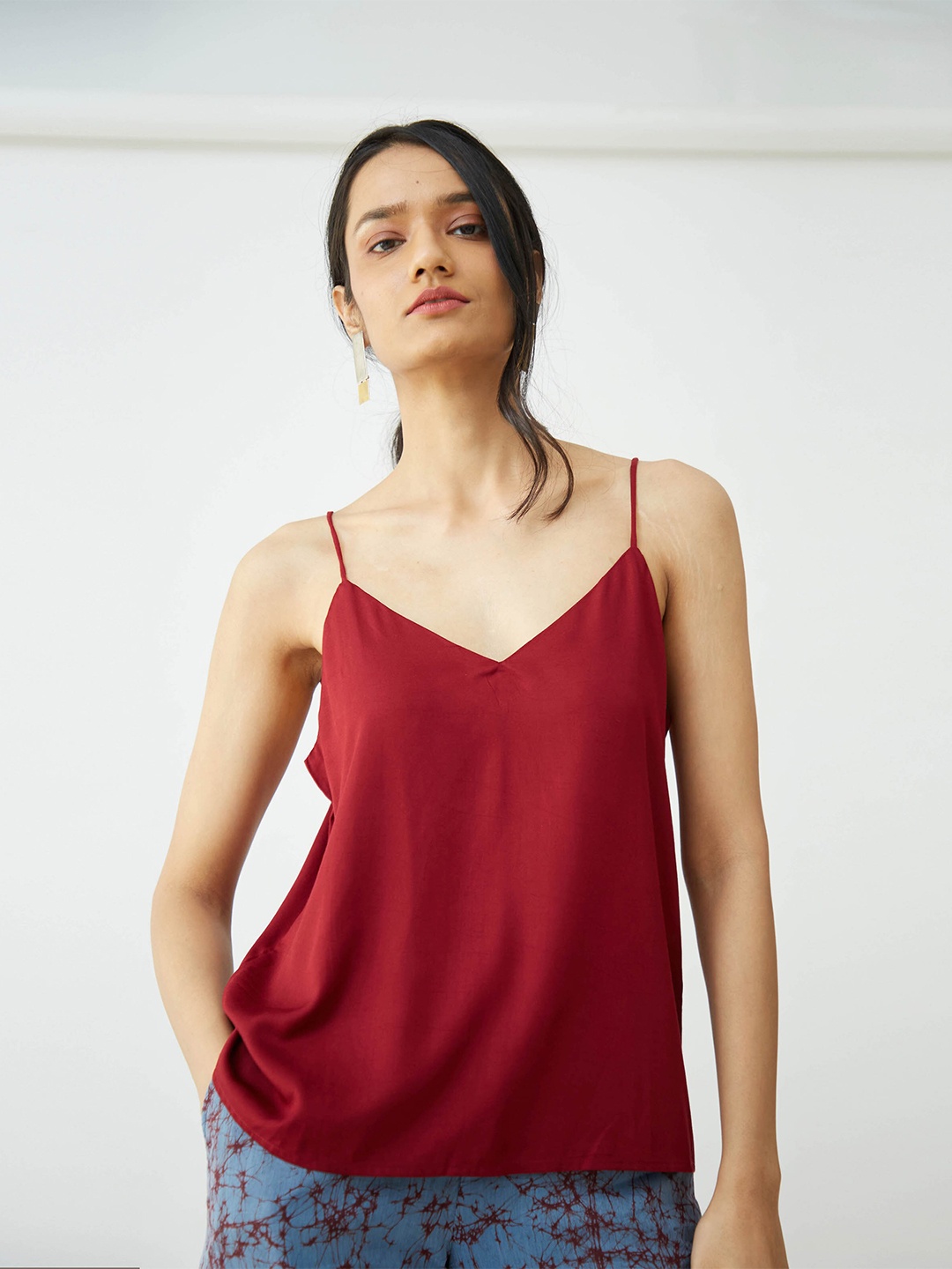 

Saltpetre Shoulder Straps Top, Maroon