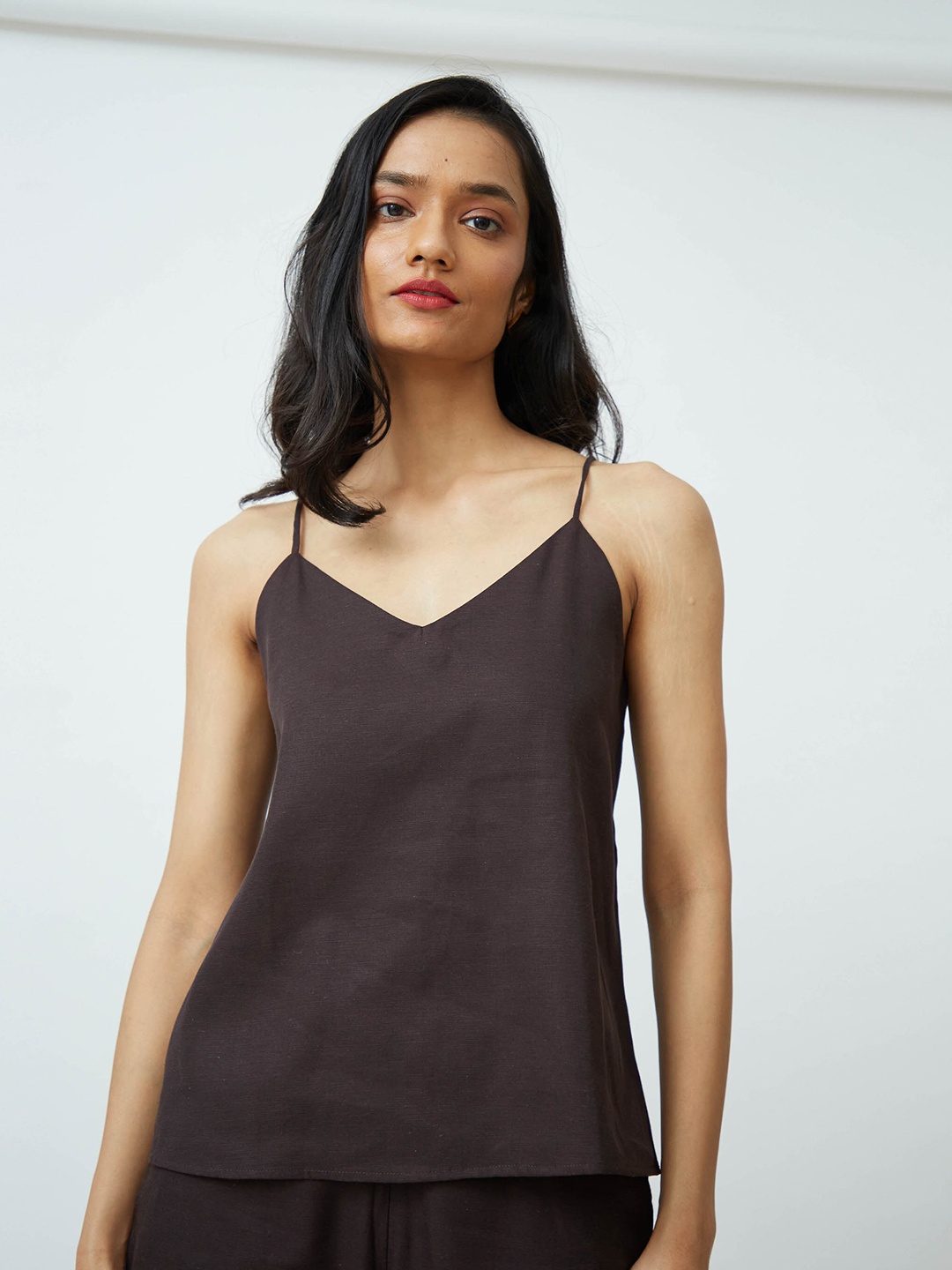 

Saltpetre Shoulder Straps Top, Brown