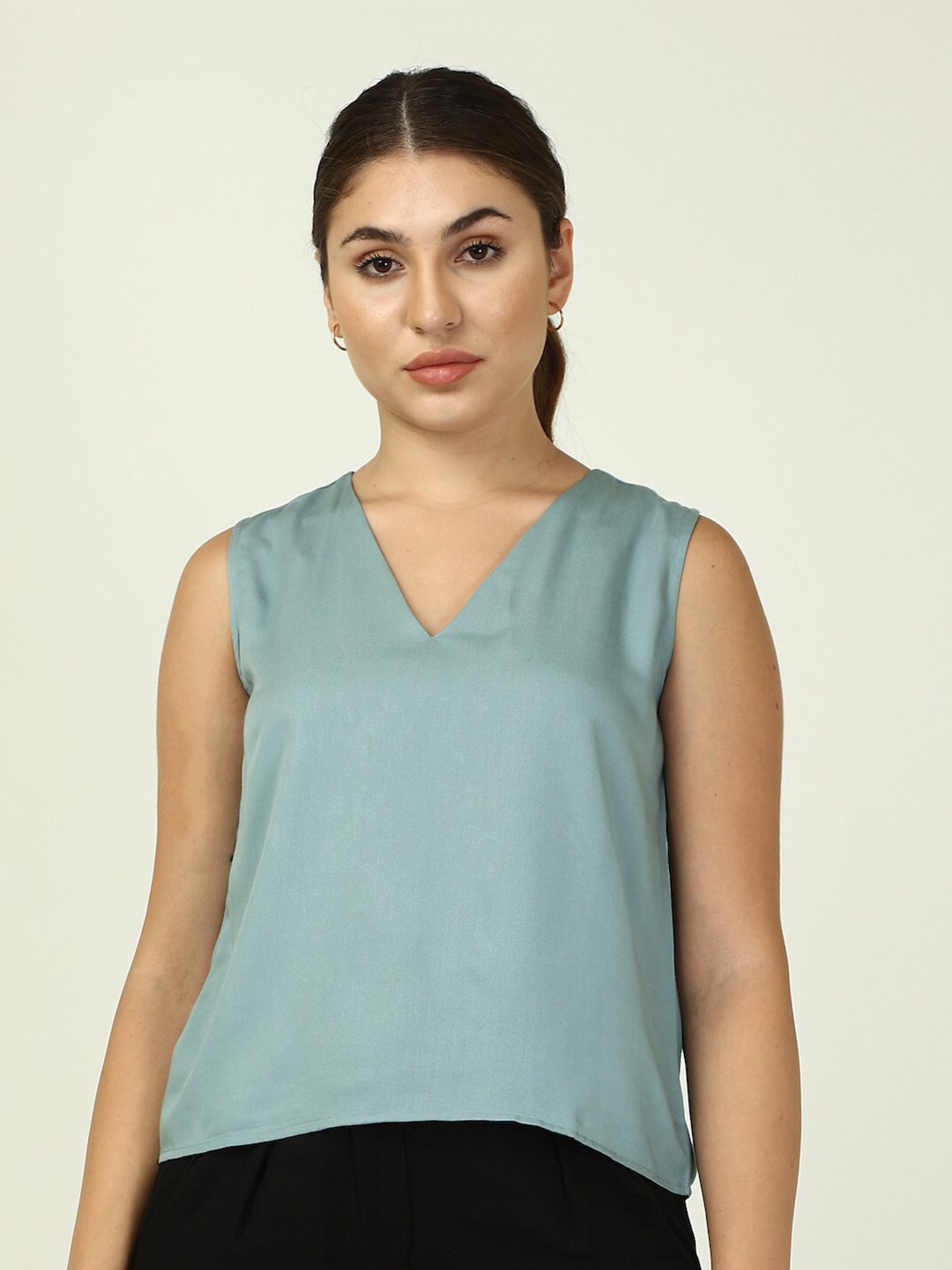 

Saltpetre V-Neck Sleeveless Top, Blue