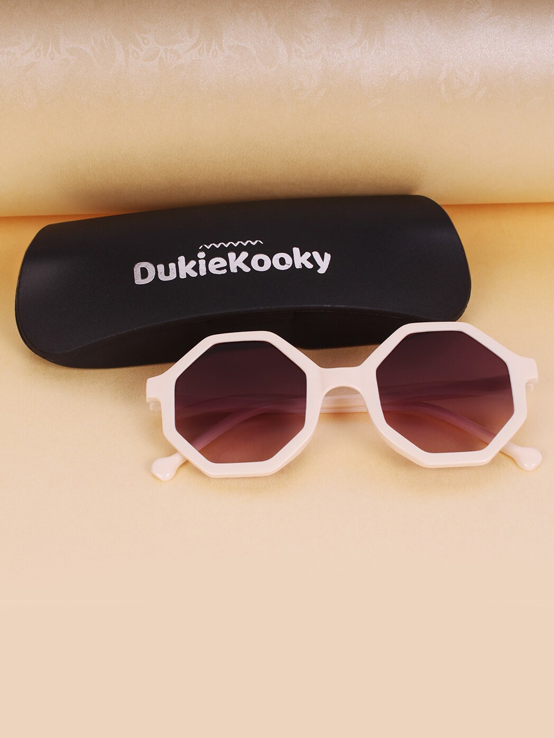 

DukieKooky Kids Round Sunglasses With UV Protected Lens- DKSG408A, Cream