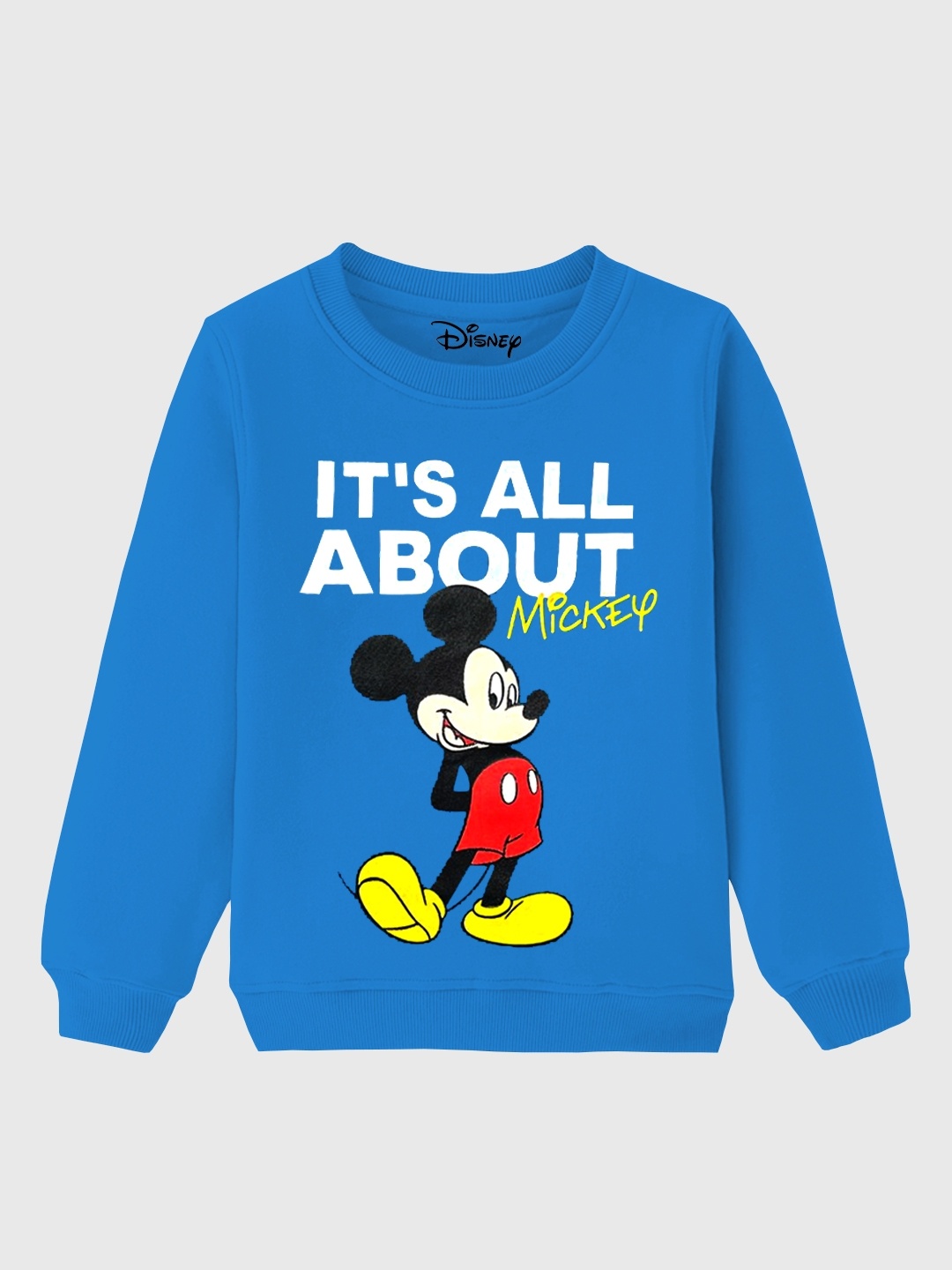 

KUCHIPOO Boys Mickey Mouse Printed Fleece Pullover Sweatshirt, Blue