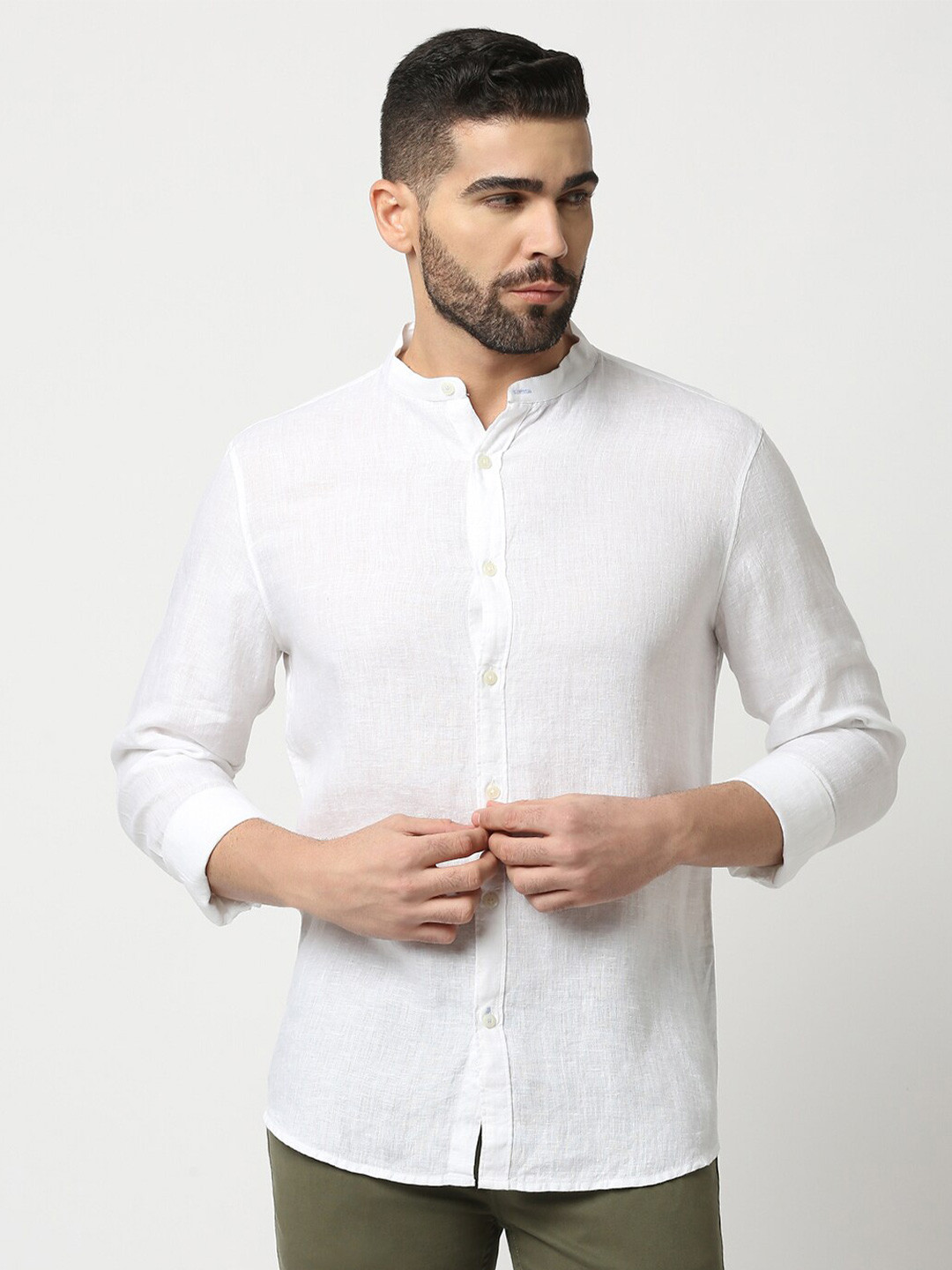 

DRAGON HILL Men White Slim Fit Opaque Casual Shirt