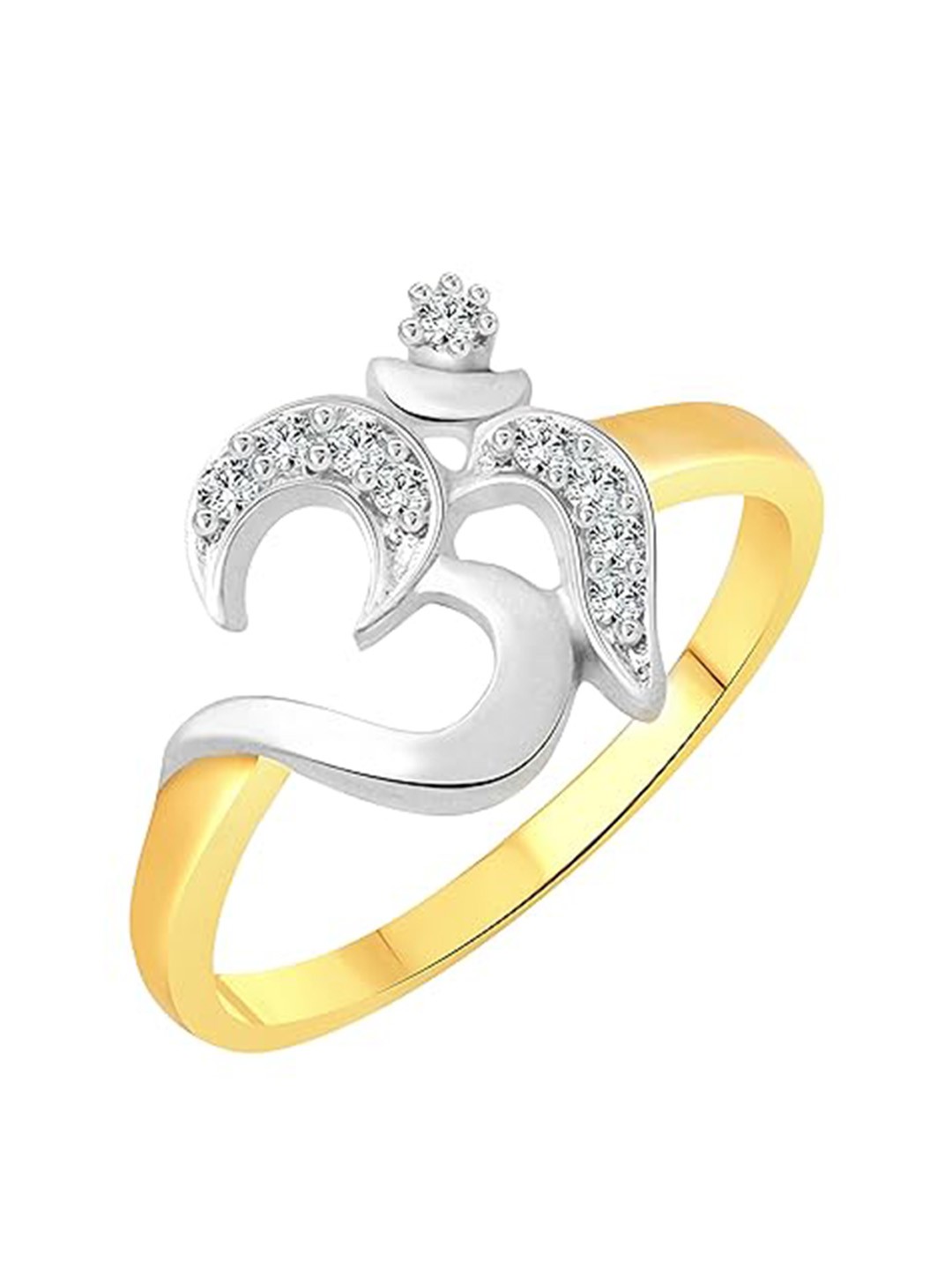 

Vighnaharta Gold-Plated Cubic Zirconia Stone-Studded Finger Ring
