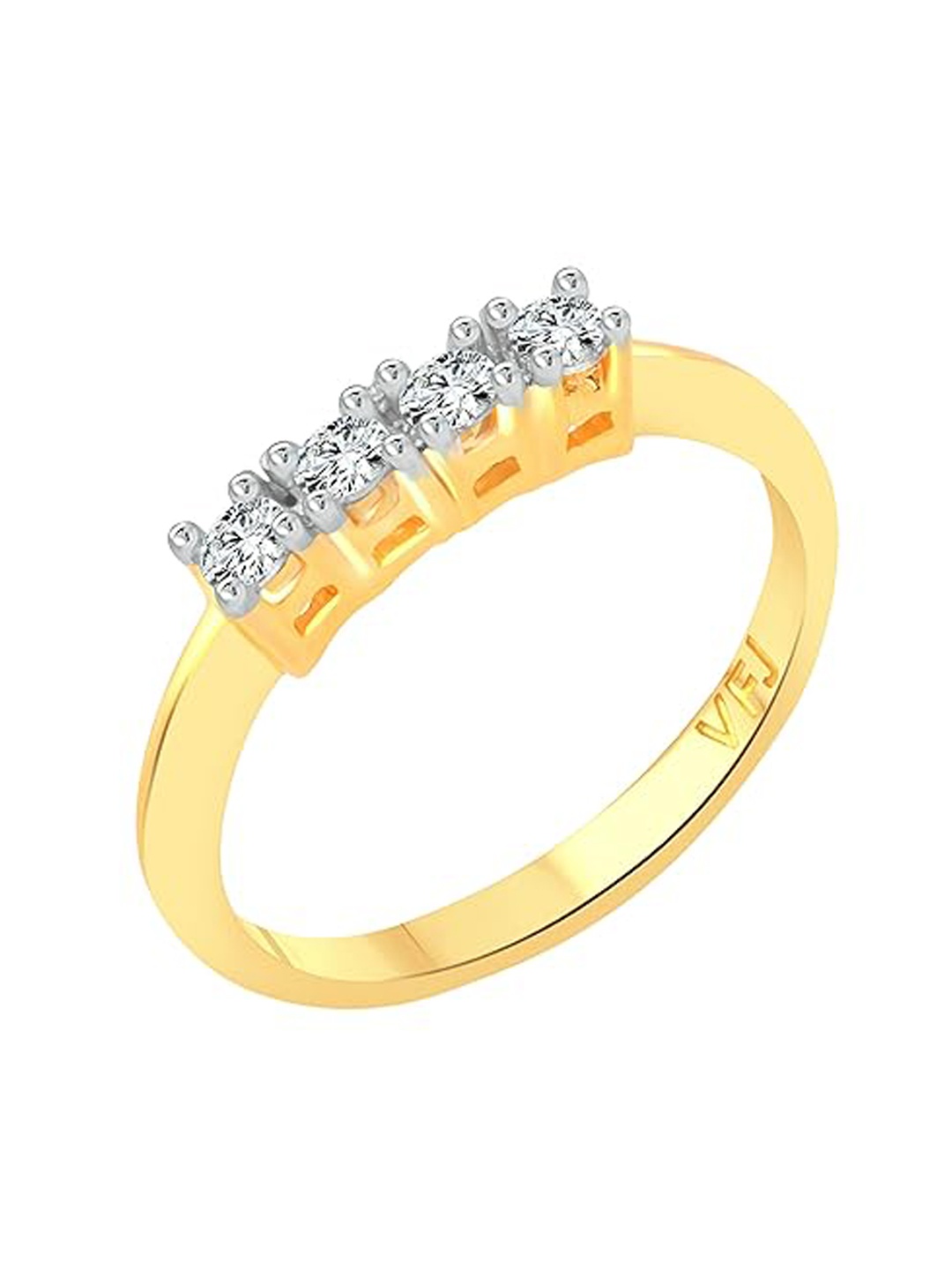 

Vighnaharta Gold-Plated Cubic Zirconia Stone-Studded Finger Ring