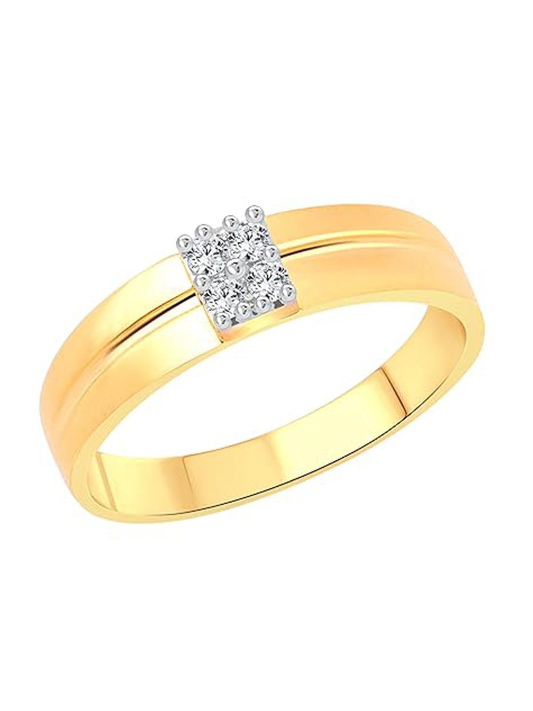 

Vighnaharta Gold-Plated Cubic Zirconia-Studded Finger Ring