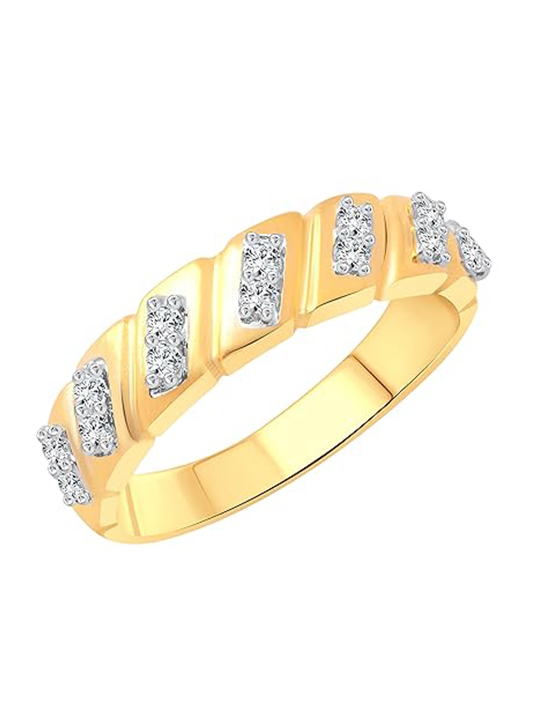 

Vighnaharta Gold-Plated CZ-Studded Finger Ring