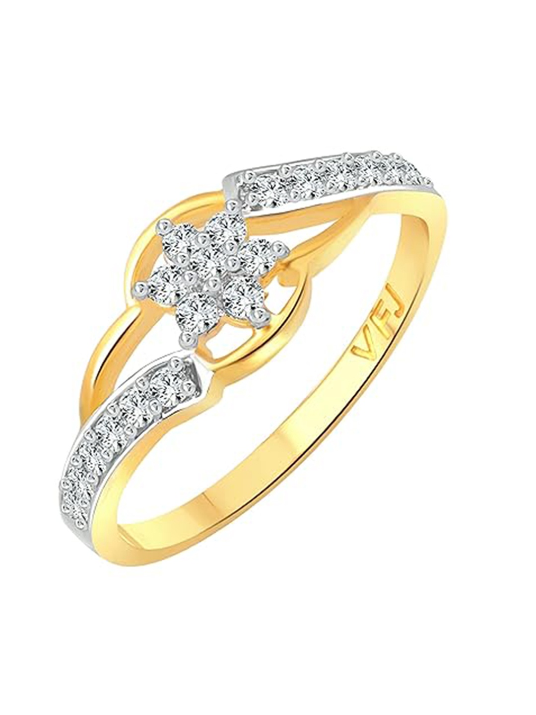 

Vighnaharta Gold-Plated Cubic Zirconia Stone-Studded Finger Ring