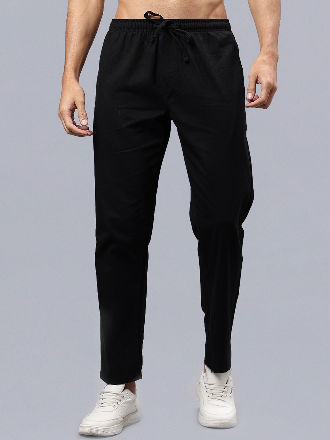 

Mad Over Print Men Mid Rise Cotton Regular Fit Track Pant, Black