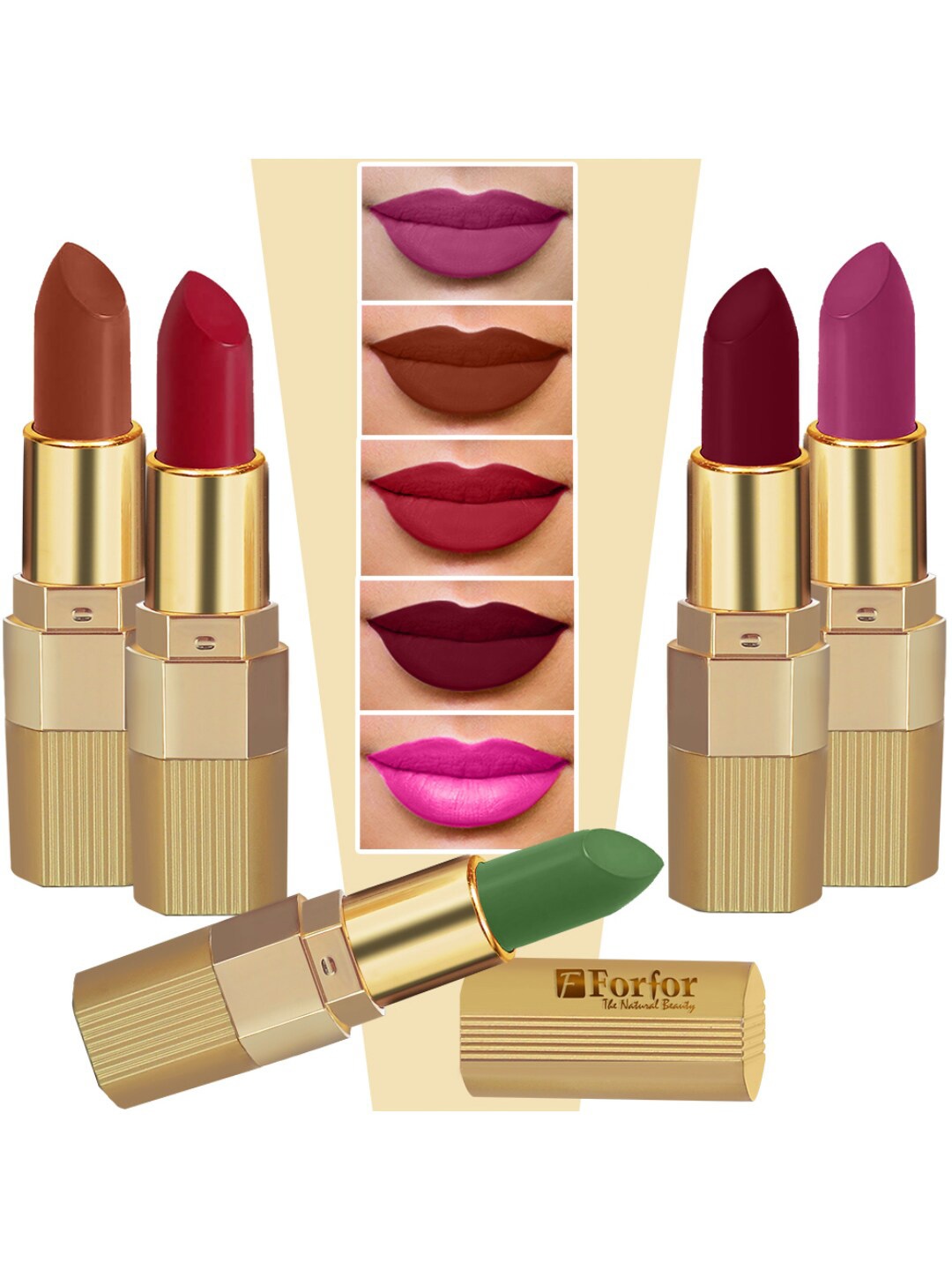 

FORFOR Xpression Set Of 5 Long Lasting Stick Matte Lipsticks- 301-302-303-305-307, Multi