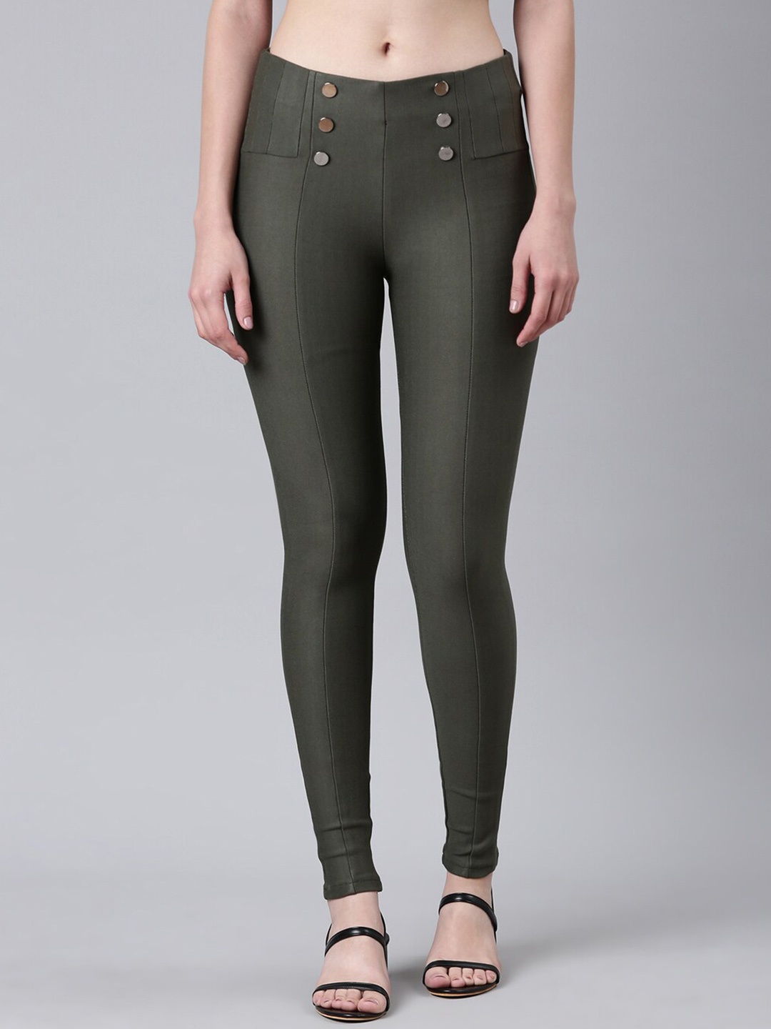 

SHOWOFF Women Olive Green Skinny Fit Jeggings