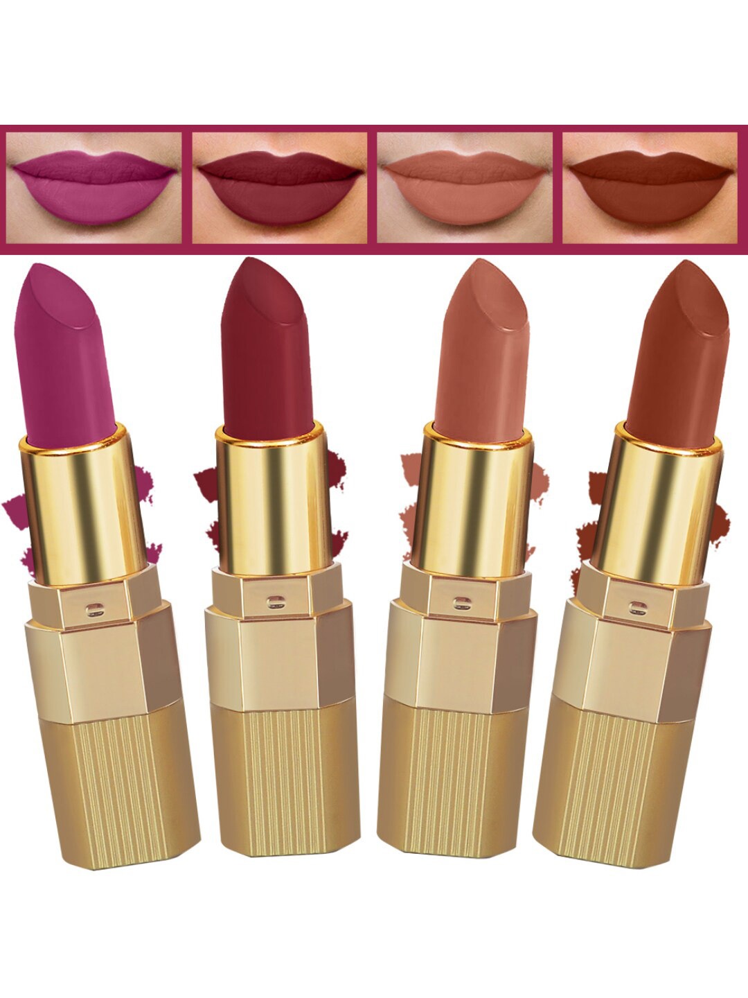 

FORFOR Xpression Set Of 4 Long Lasting Stick Matte Lipsticks- 306-301-302-304, Multi