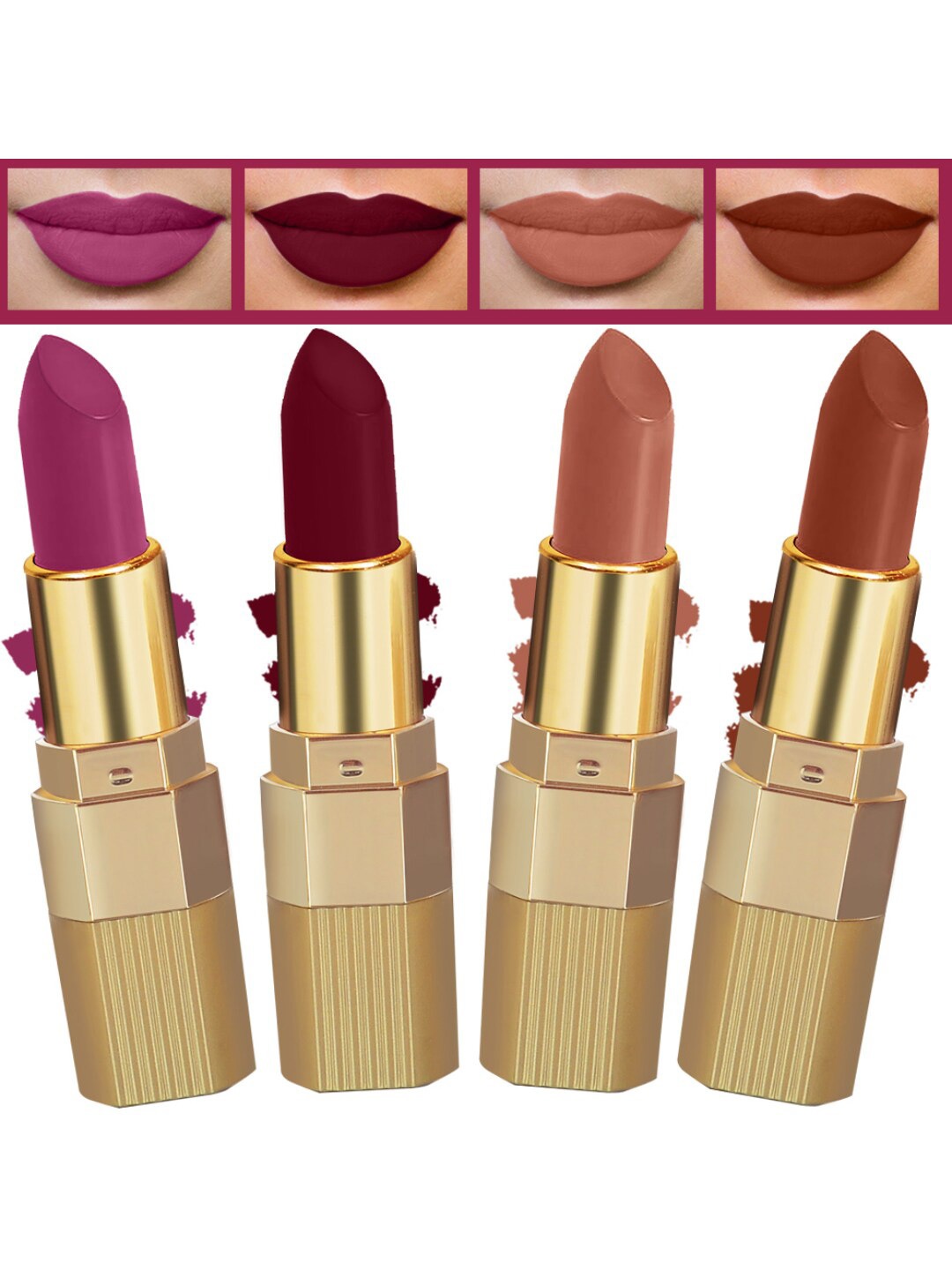 

FORFOR Xpression Set Of 4 Long Lasting Stick Matte Lipsticks- 306-301-302-307, Multi