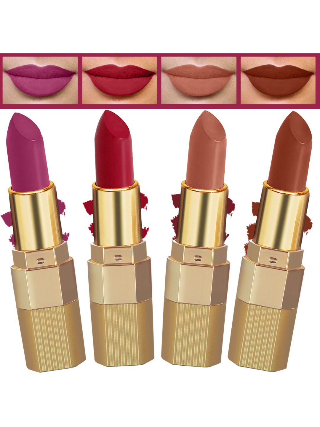 

FORFOR Xpression Set Of 4 Long Lasting Stick Matte Lipsticks- 306-301-302-303, Multi