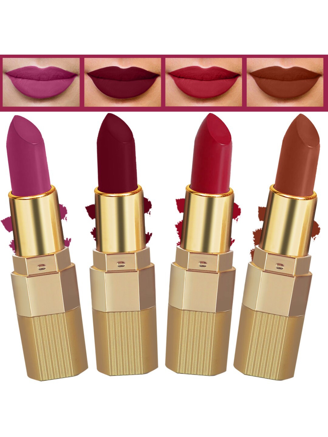 

FORFOR Xpression Set Of 4 Long Lasting Stick Matte Lipsticks- 307-301-302-303, Multi